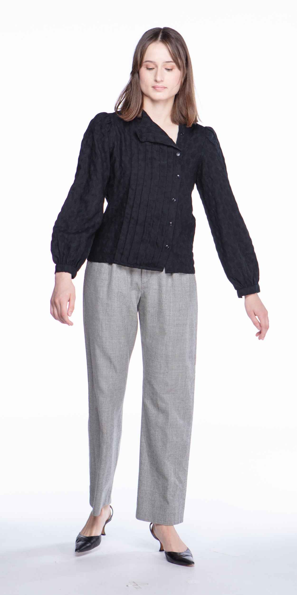 Oscar de la Renta textured wool blouse