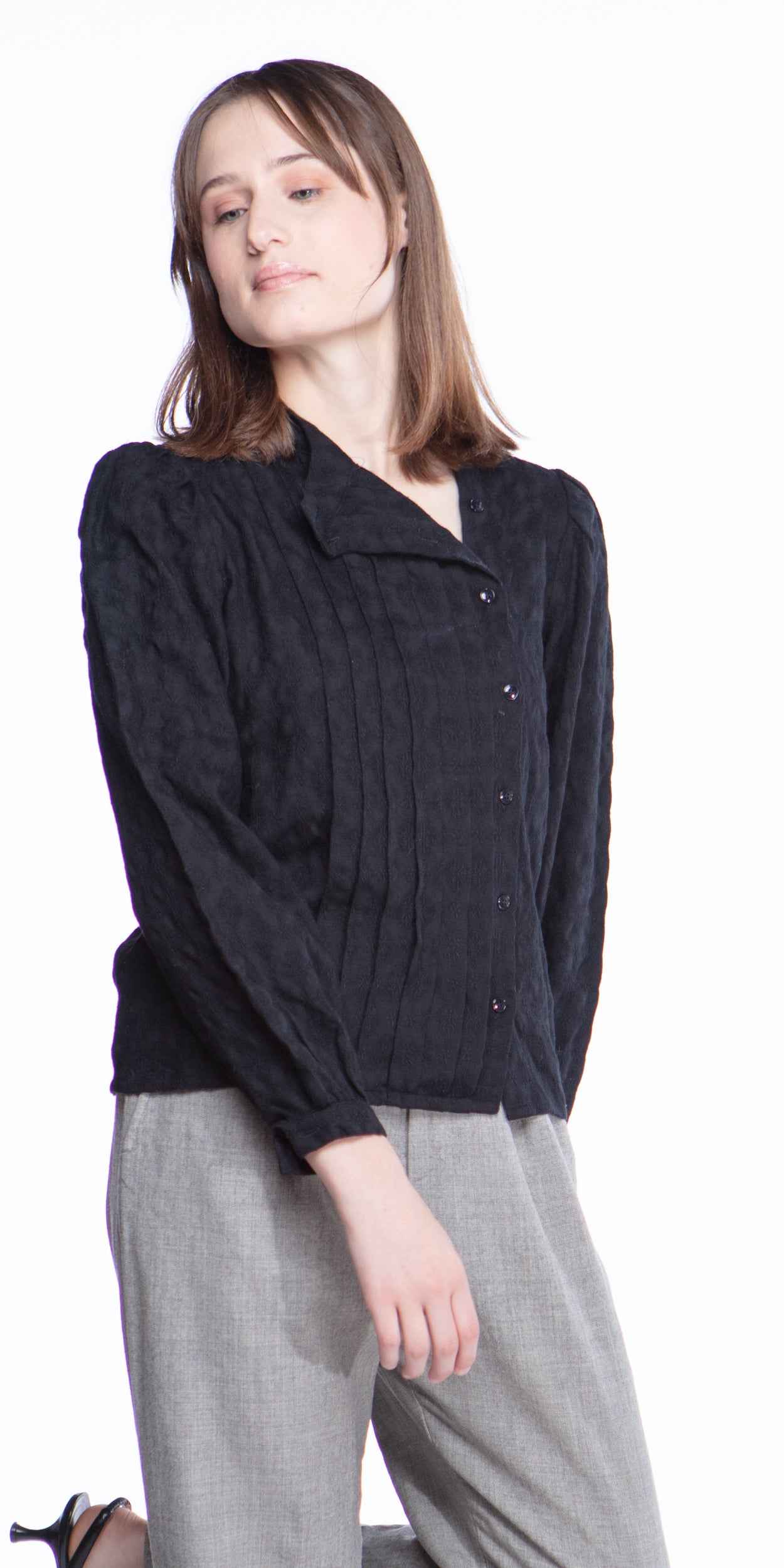 Oscar de la Renta textured wool blouse