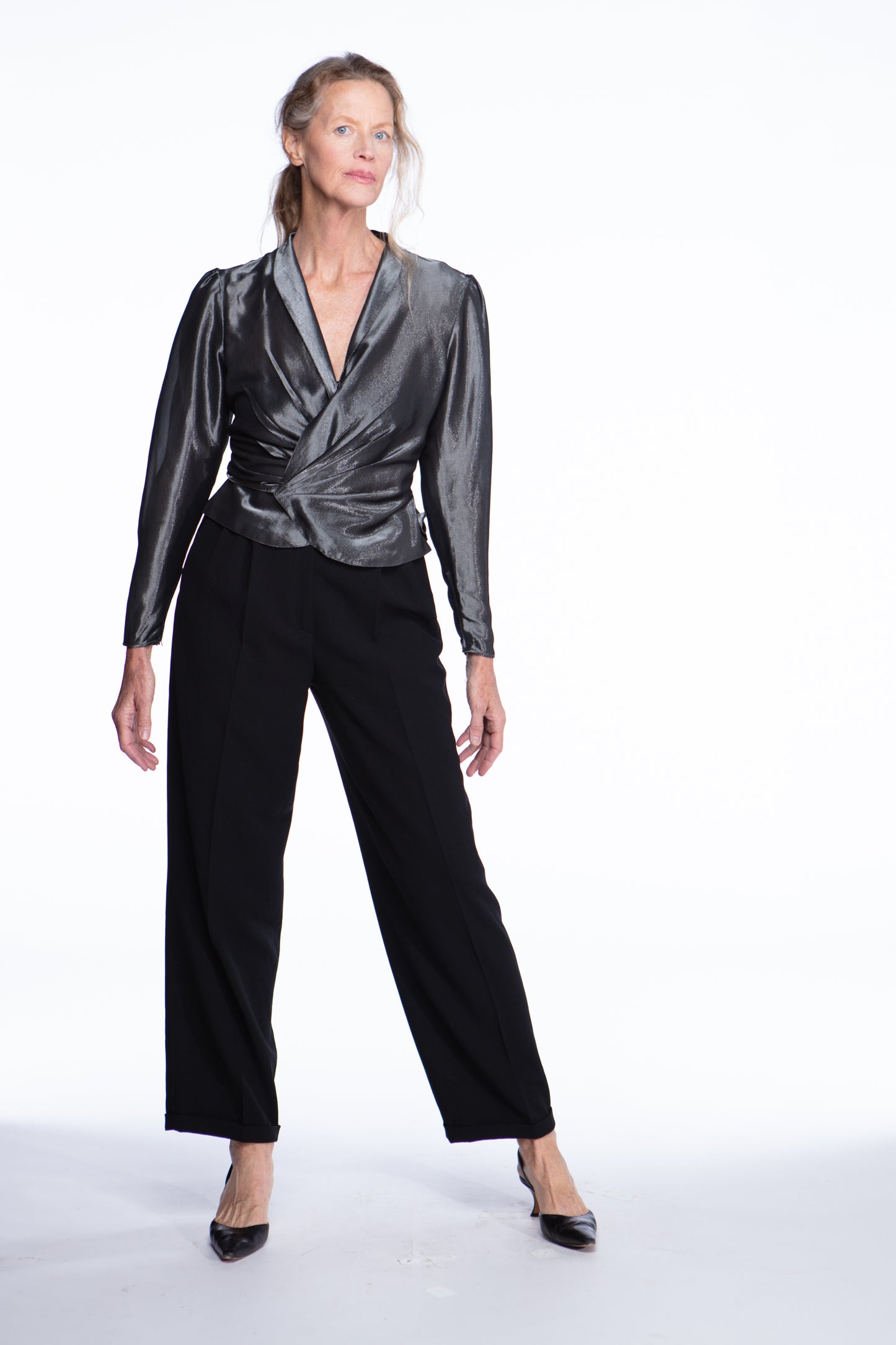 Emanuel Ungaro metallic wrap top