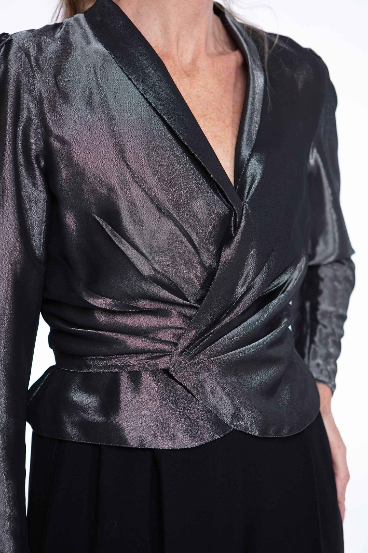 Emanuel Ungaro metallic wrap top