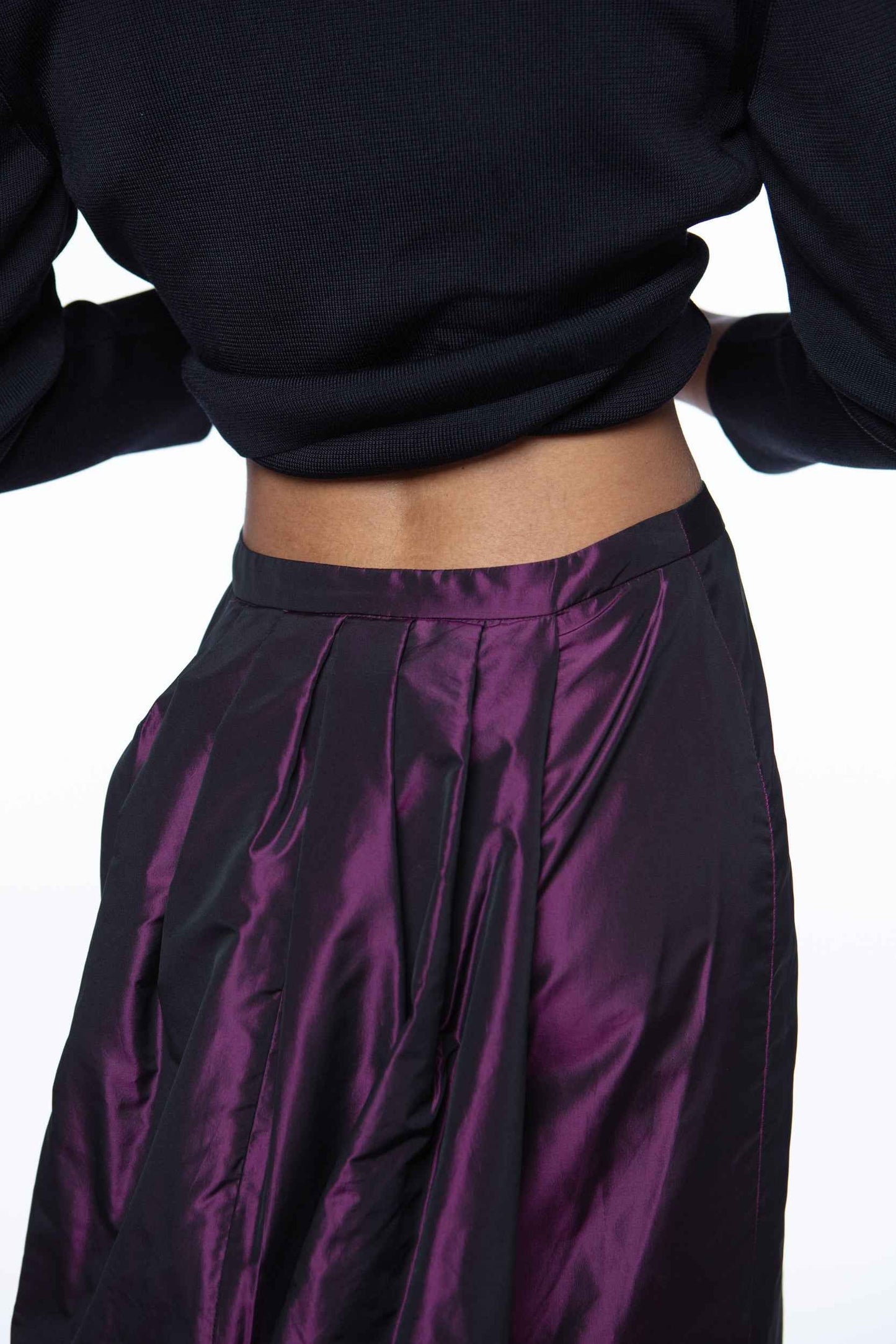 Escada Couture lamé formal skirt with train