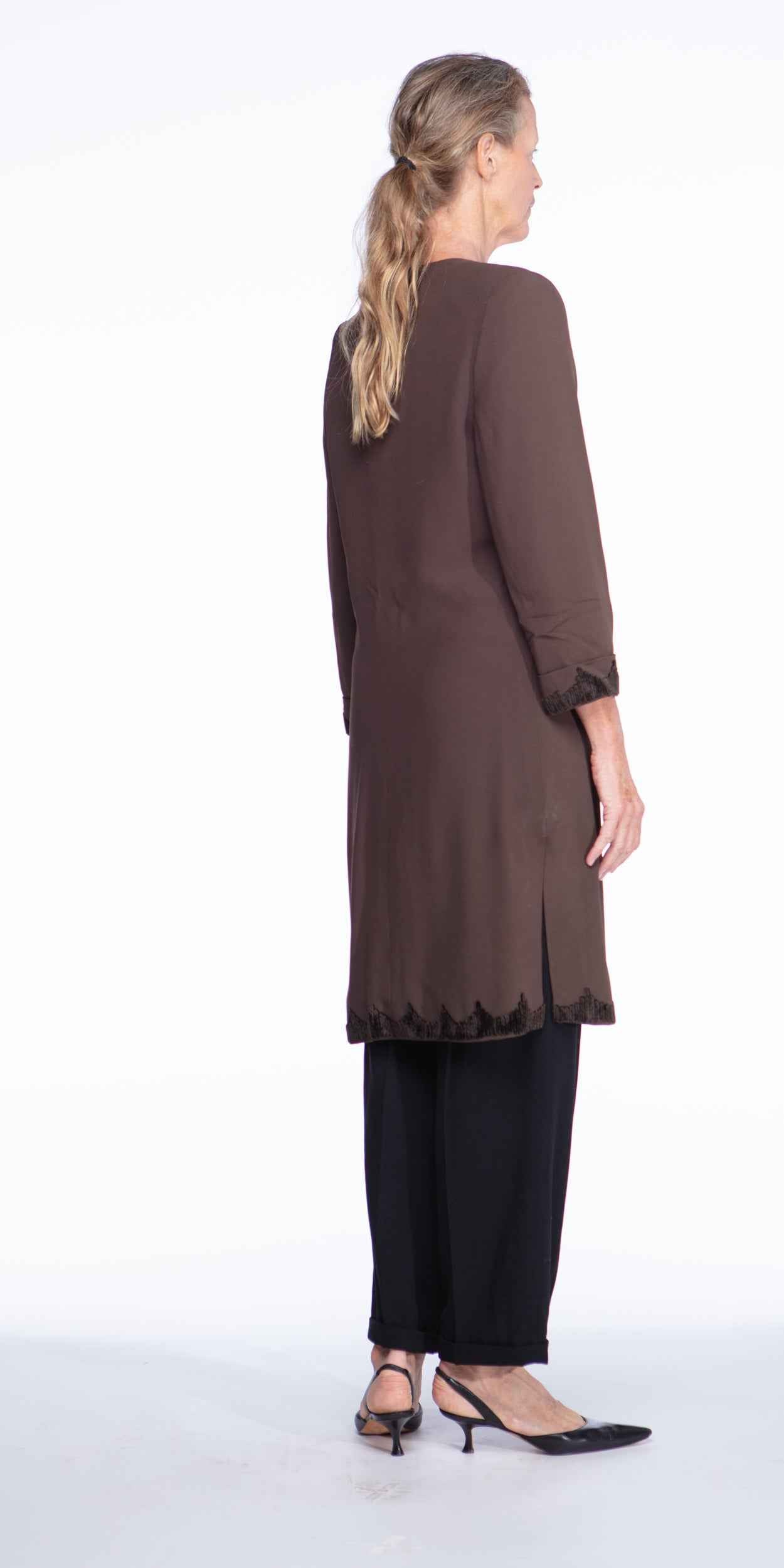 Valentino scalloped crepe duster