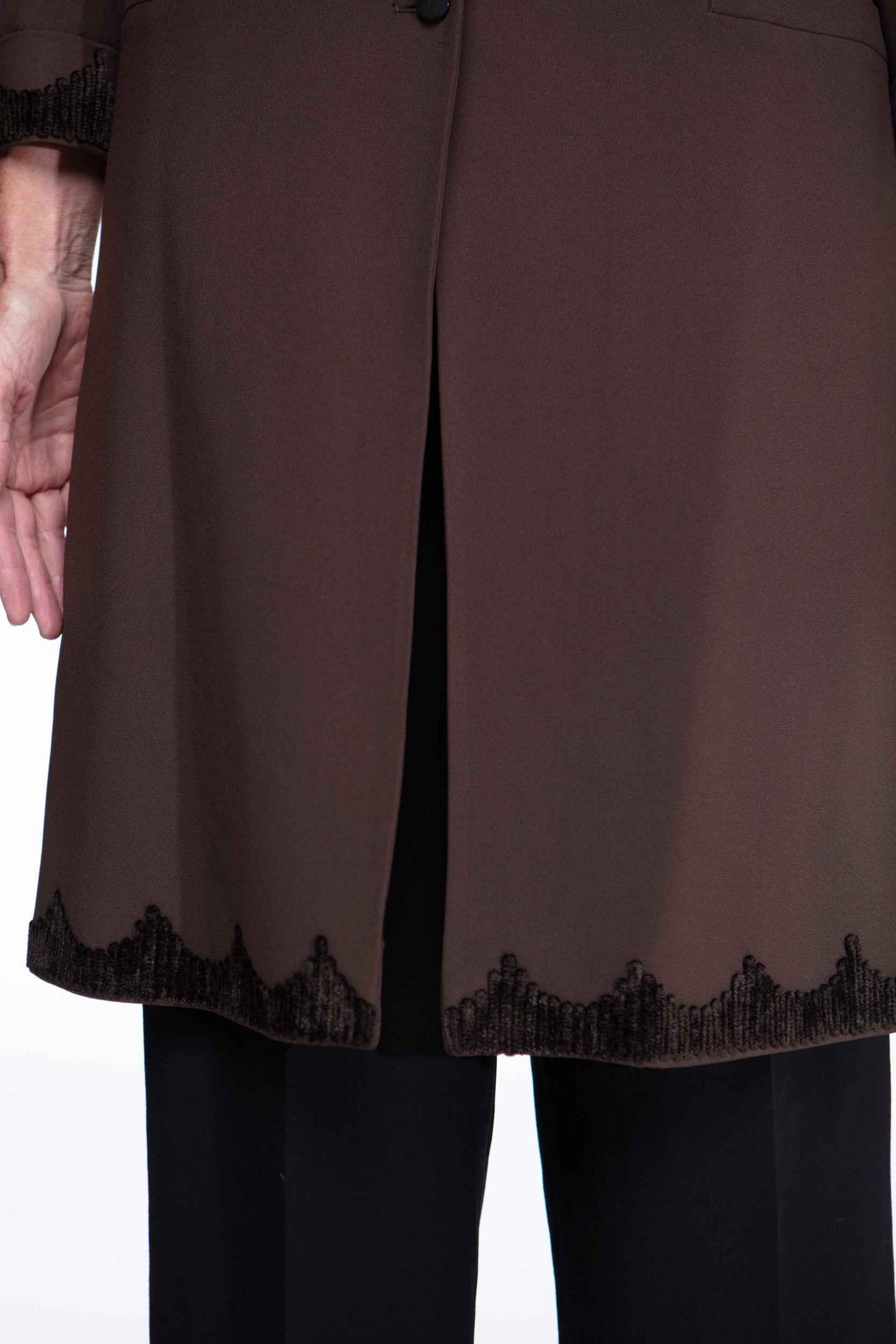 Valentino scalloped crepe duster
