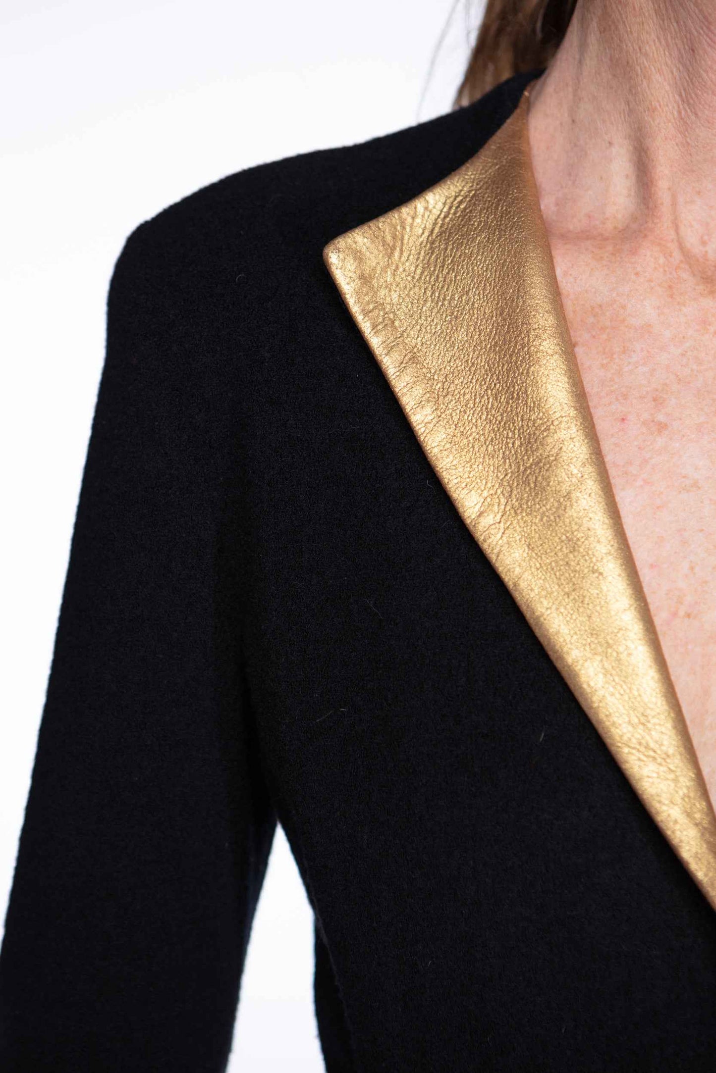 Donna Karan gold lapel blazer