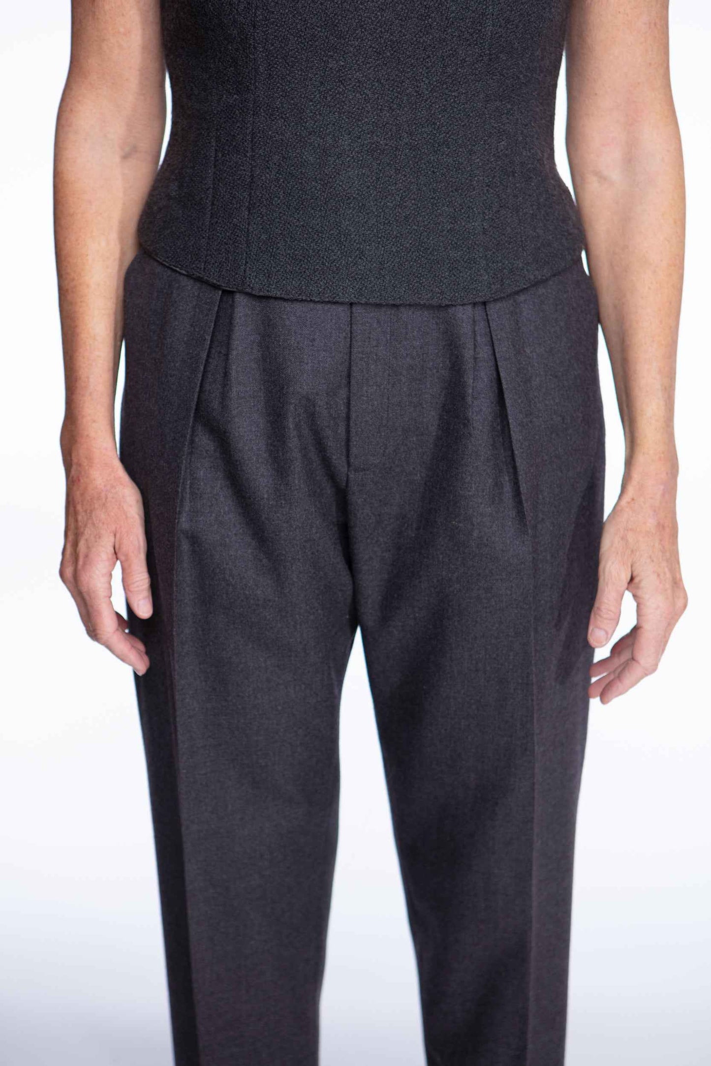 Yves Saint Laurent inverted pleat carrot pants