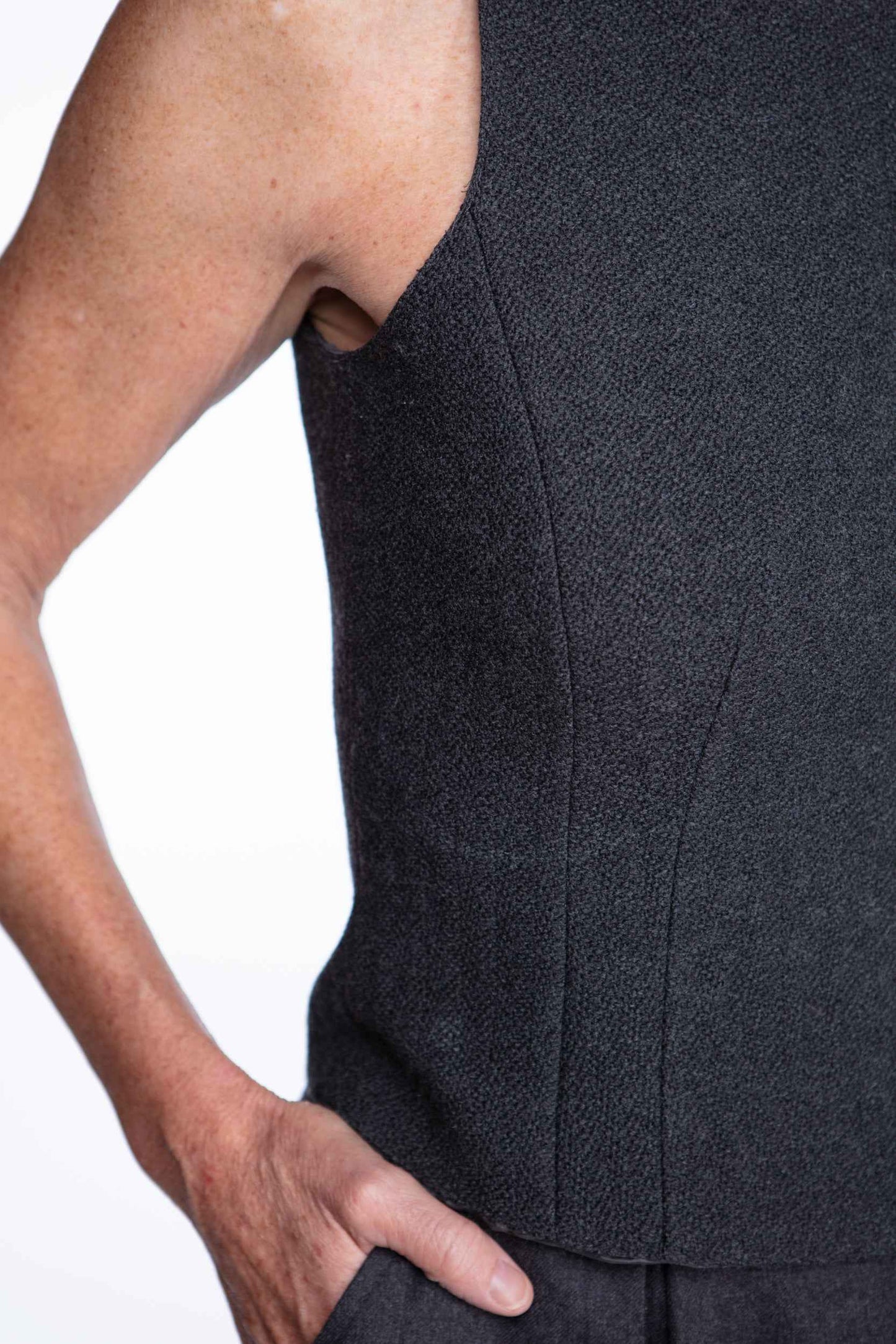 Giorgio Armani gray bouclé bustier top