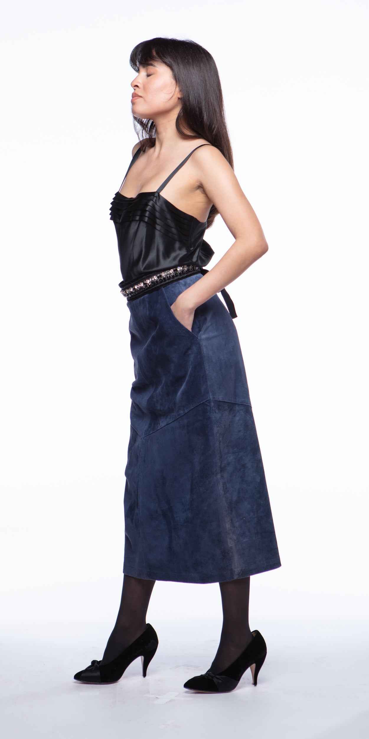 Suede skirt