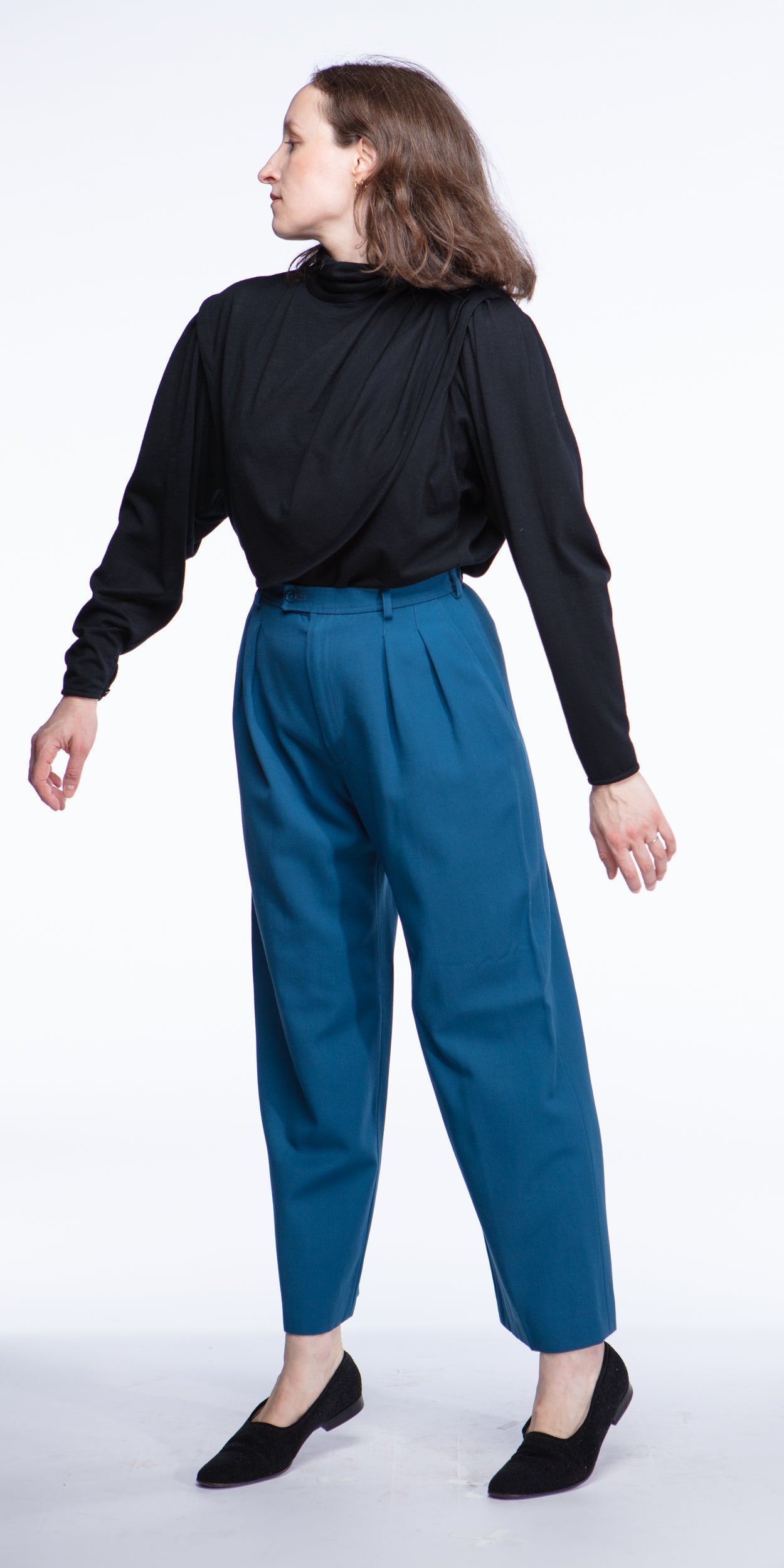 Yves Saint Laurent pleated wool trousers