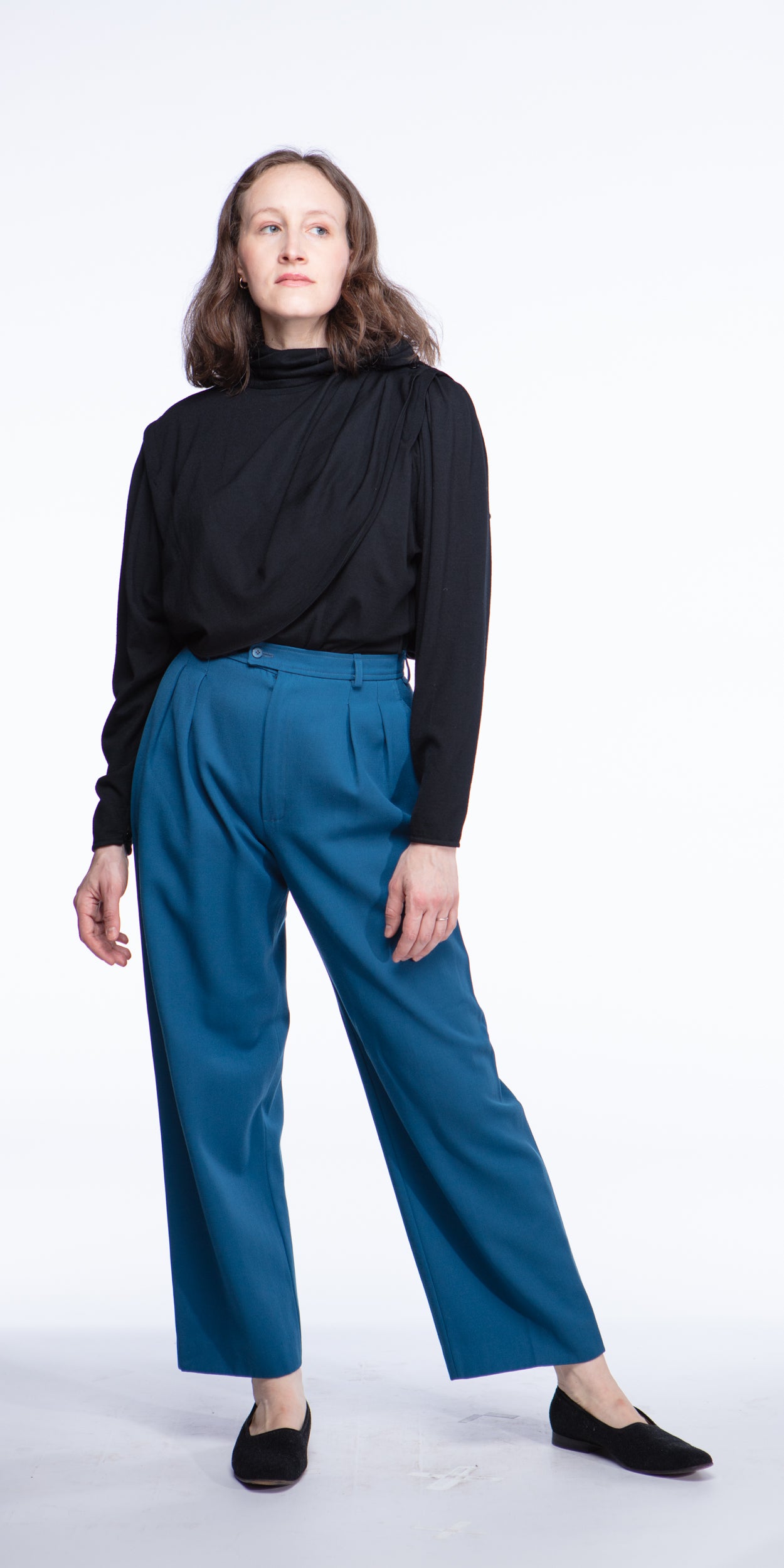 Yves Saint Laurent pleated wool trousers