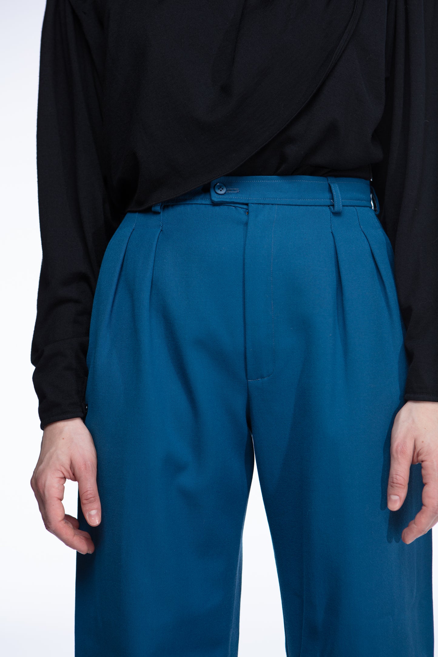 Yves Saint Laurent pleated wool trousers