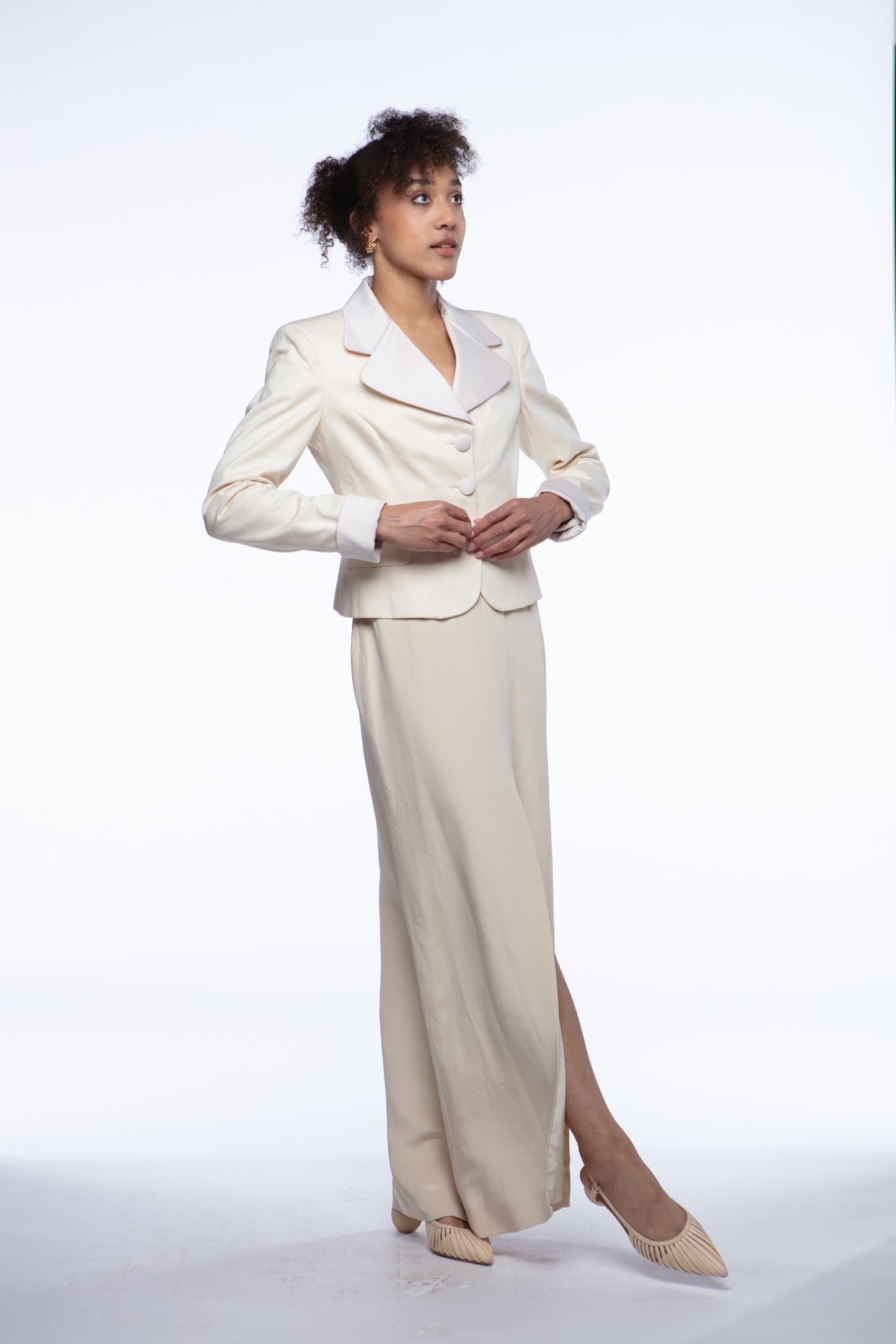 Valentino ivory blazer with satin detailing