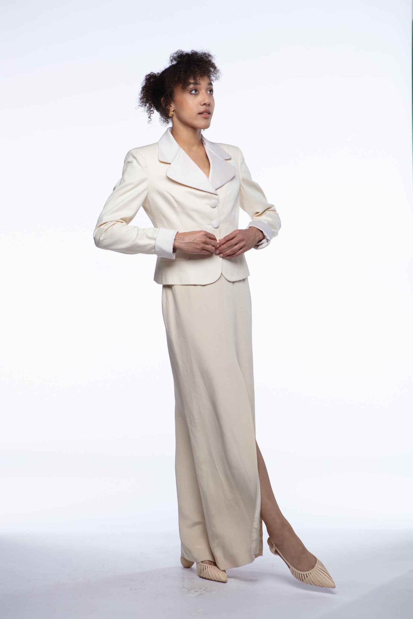 Valentino ivory blazer with satin detailing