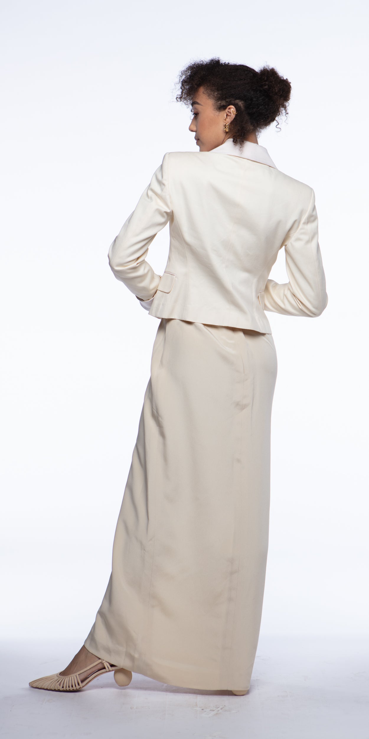 Valentino ivory blazer with satin detailing