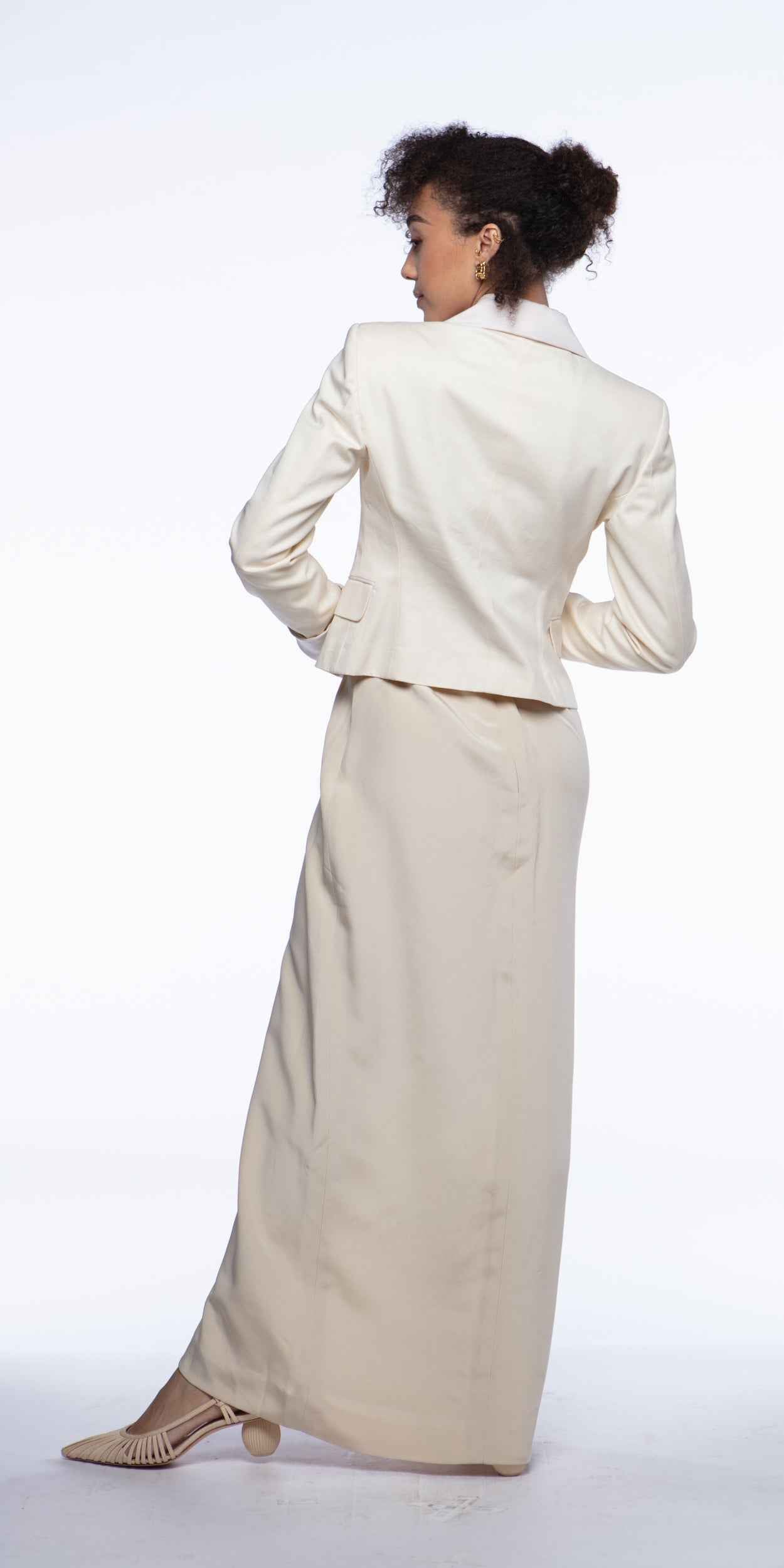 Valentino ivory blazer with satin detailing