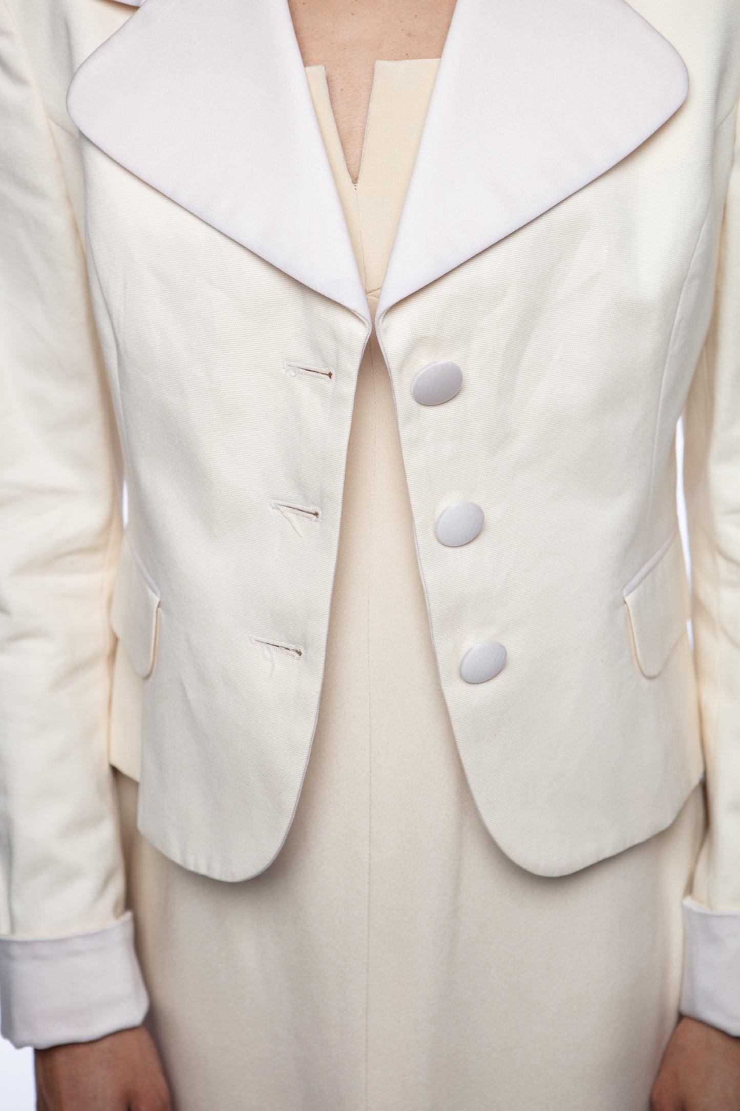 Valentino ivory blazer with satin detailing
