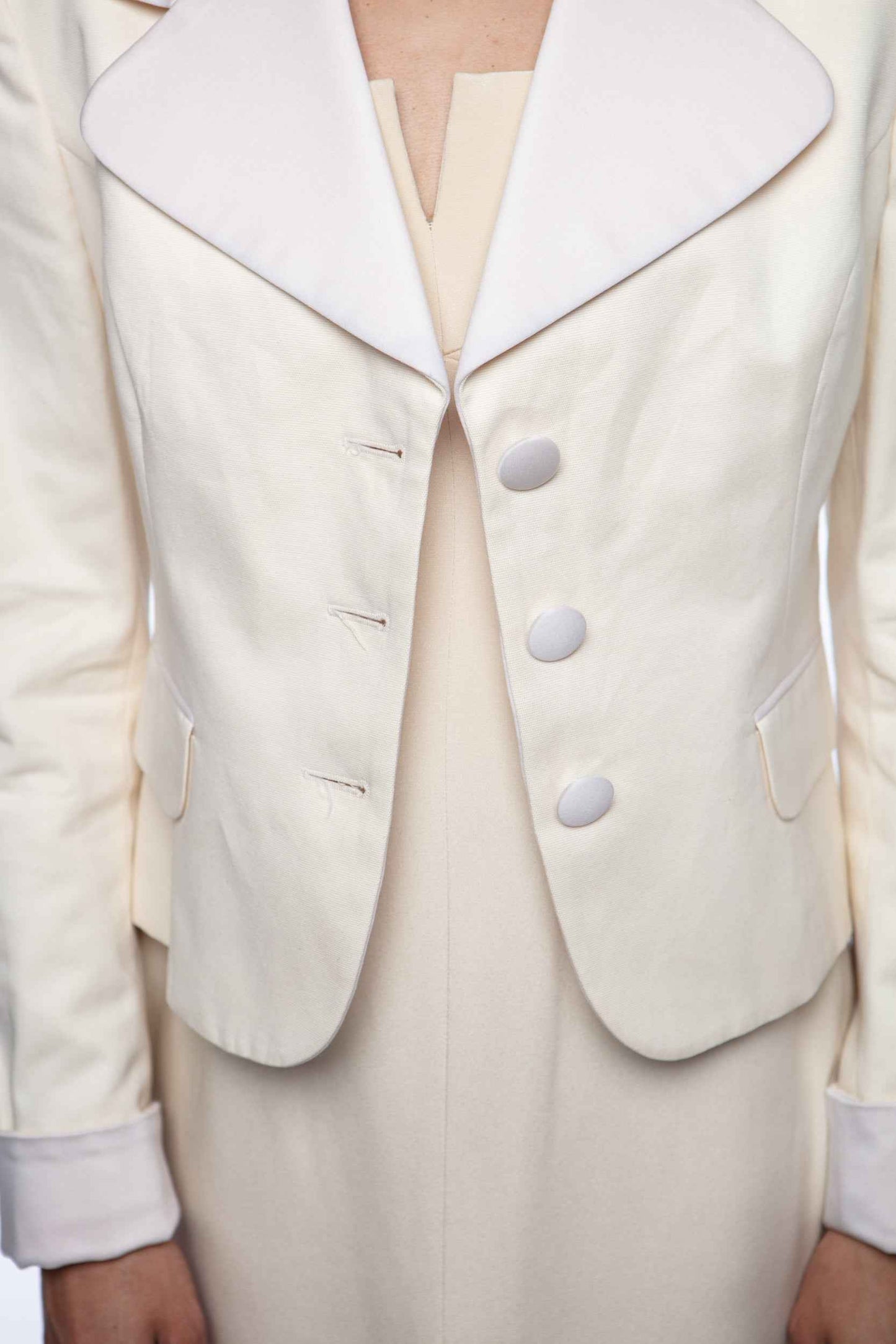 Valentino ivory blazer with satin detailing