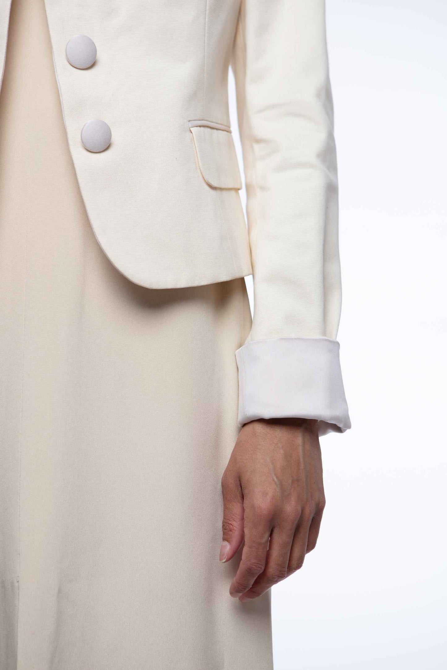 Valentino ivory blazer with satin detailing