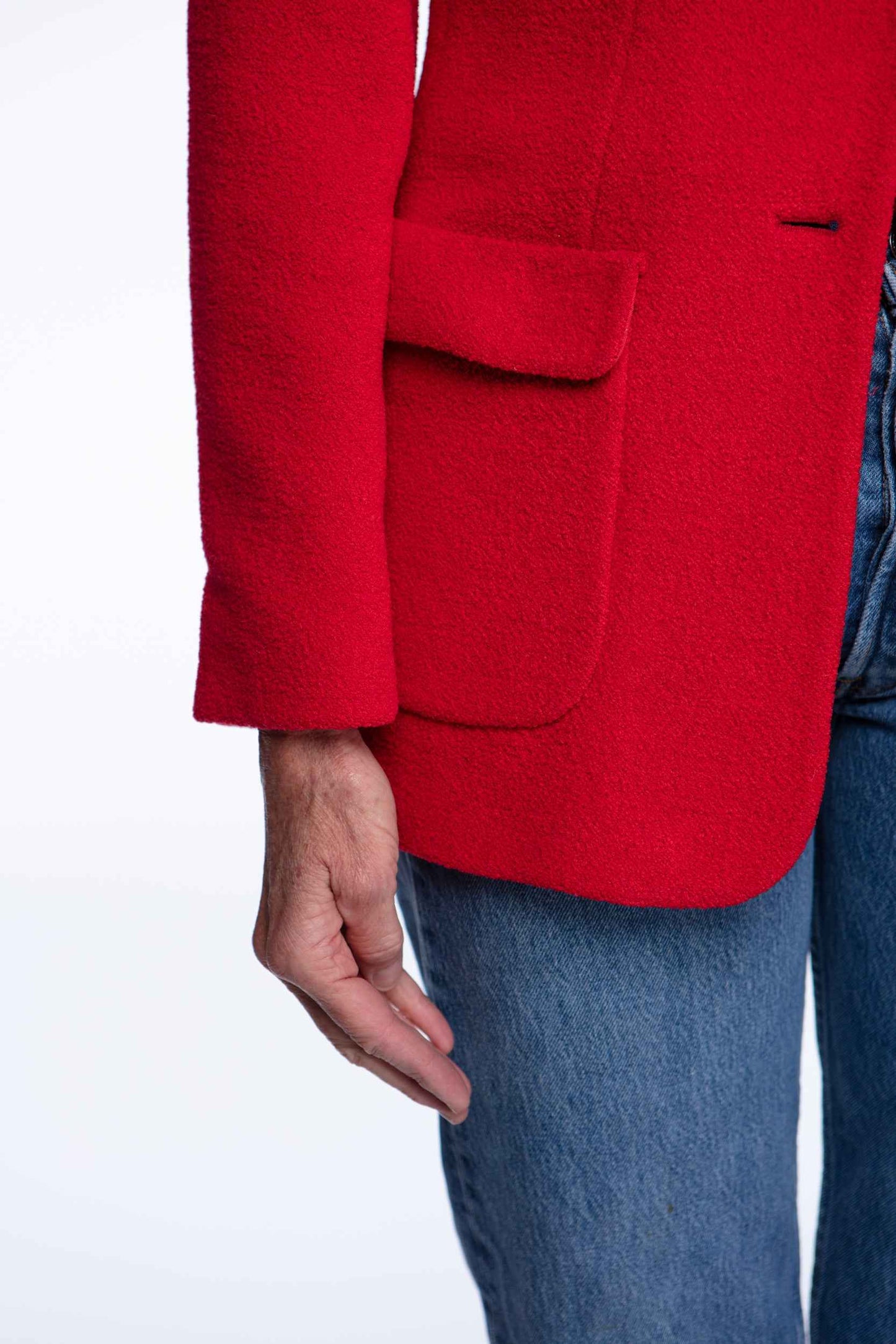 Giorgio Armani tomato bouclé blazer