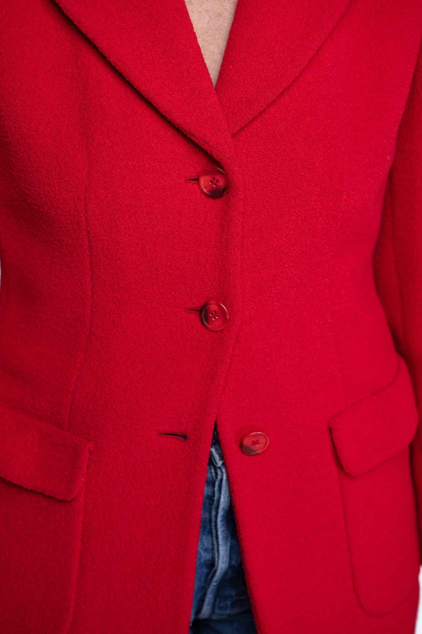 Giorgio Armani tomato bouclé blazer