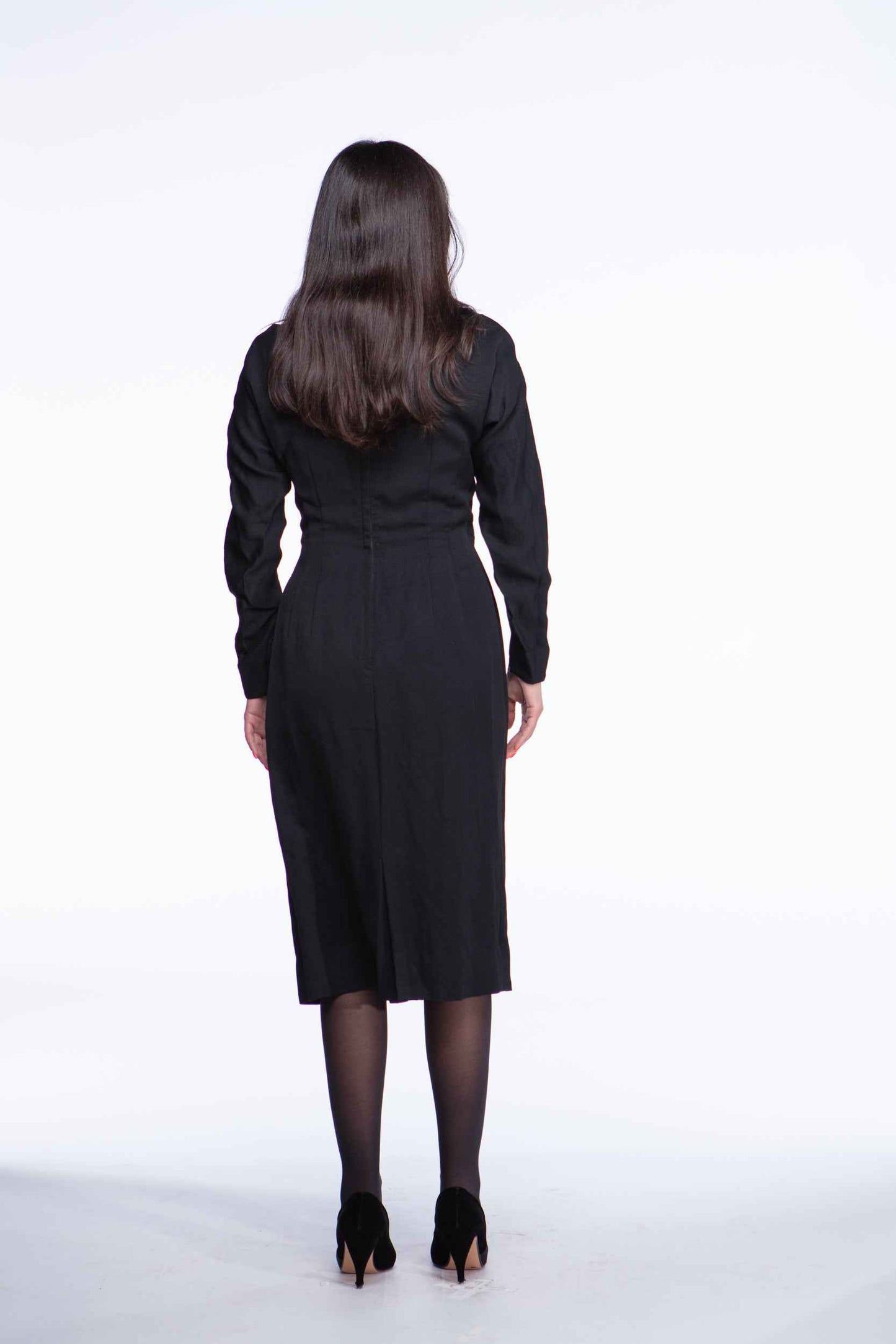 Crepe 1940s asymmetric dress