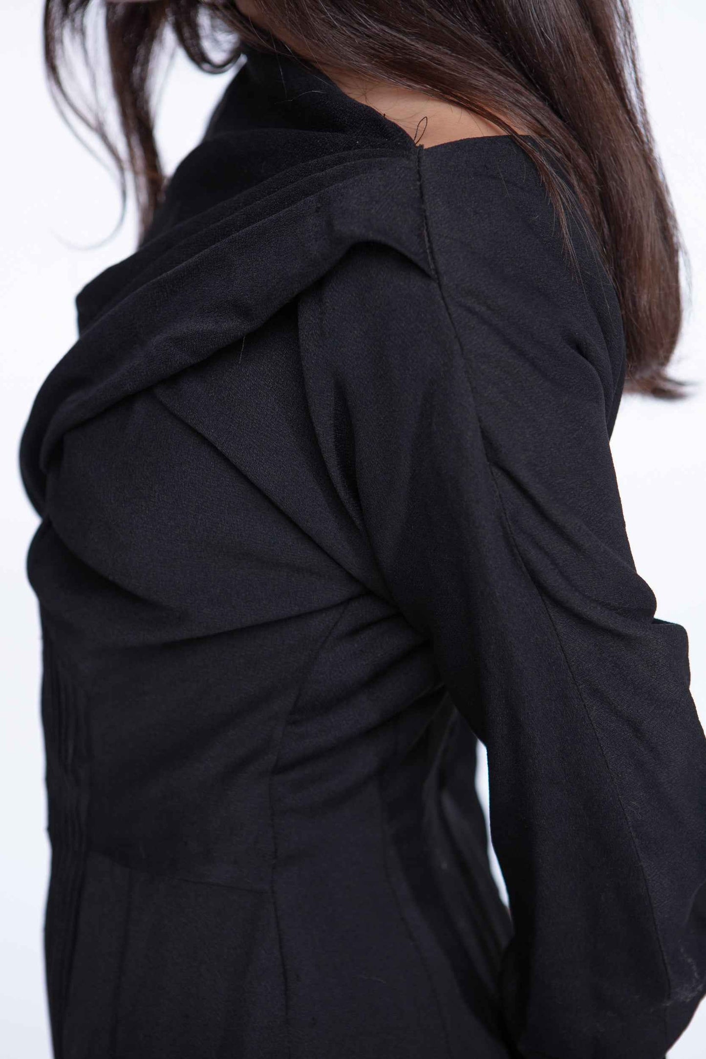 Crepe 1940s asymmetric dress