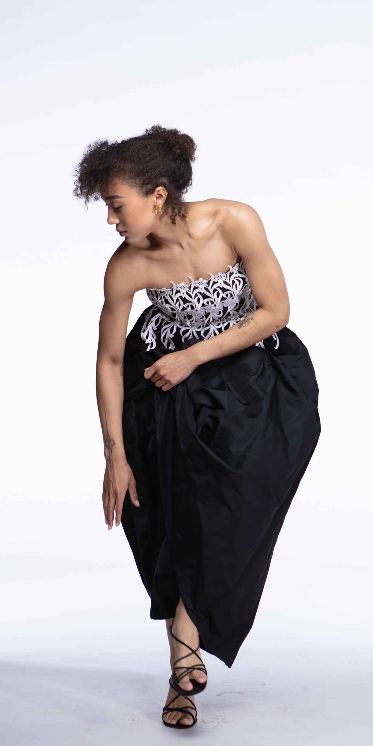 Travilla guipure lace gown