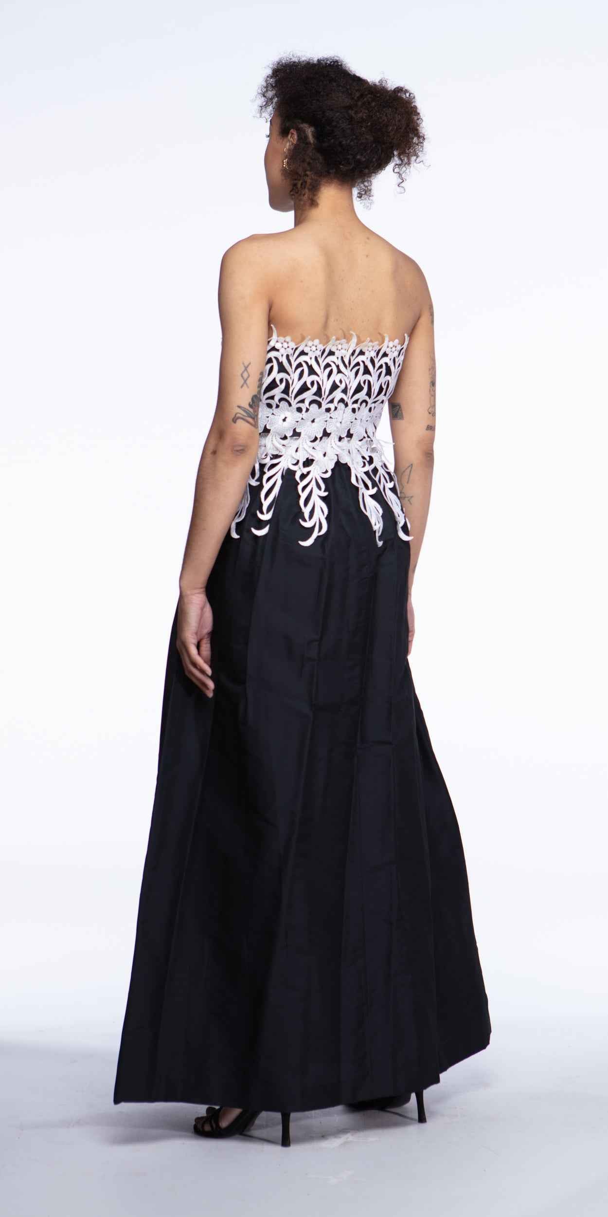 Travilla guipure lace gown