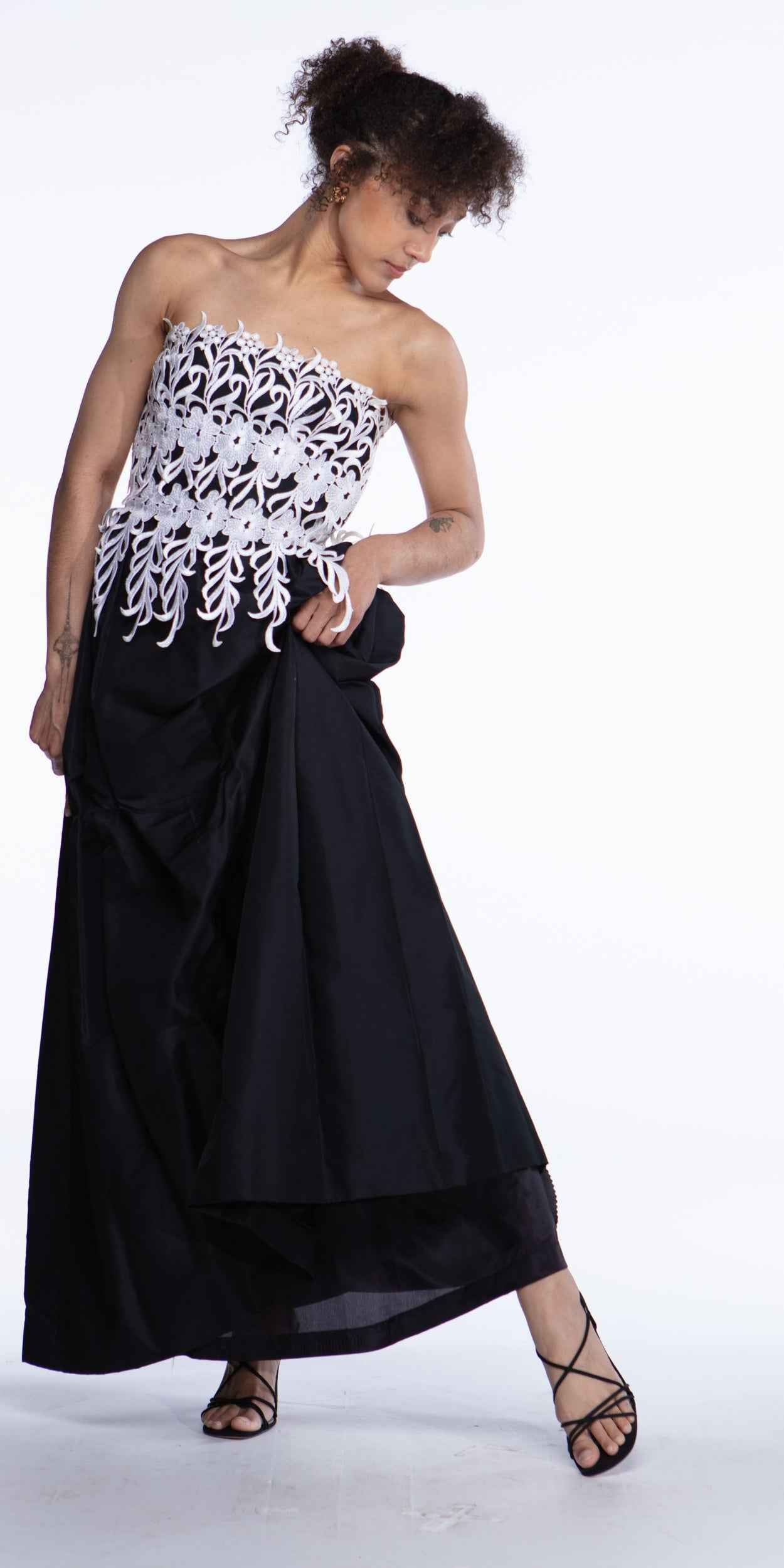 Travilla guipure lace gown
