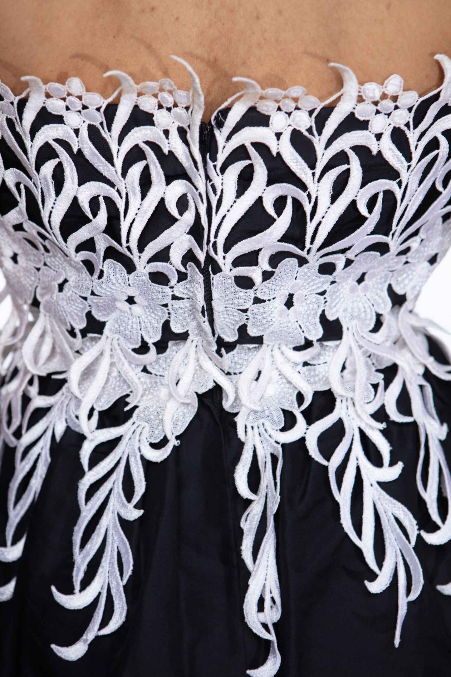 Travilla guipure lace gown