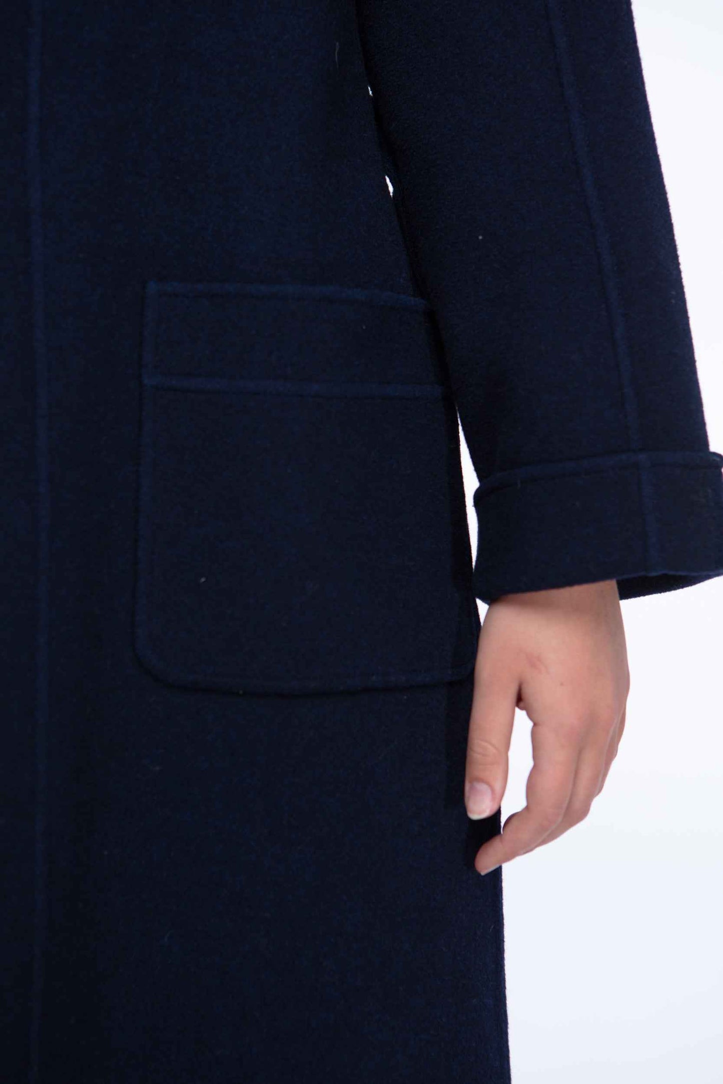 Valentino navy wool wrap coat