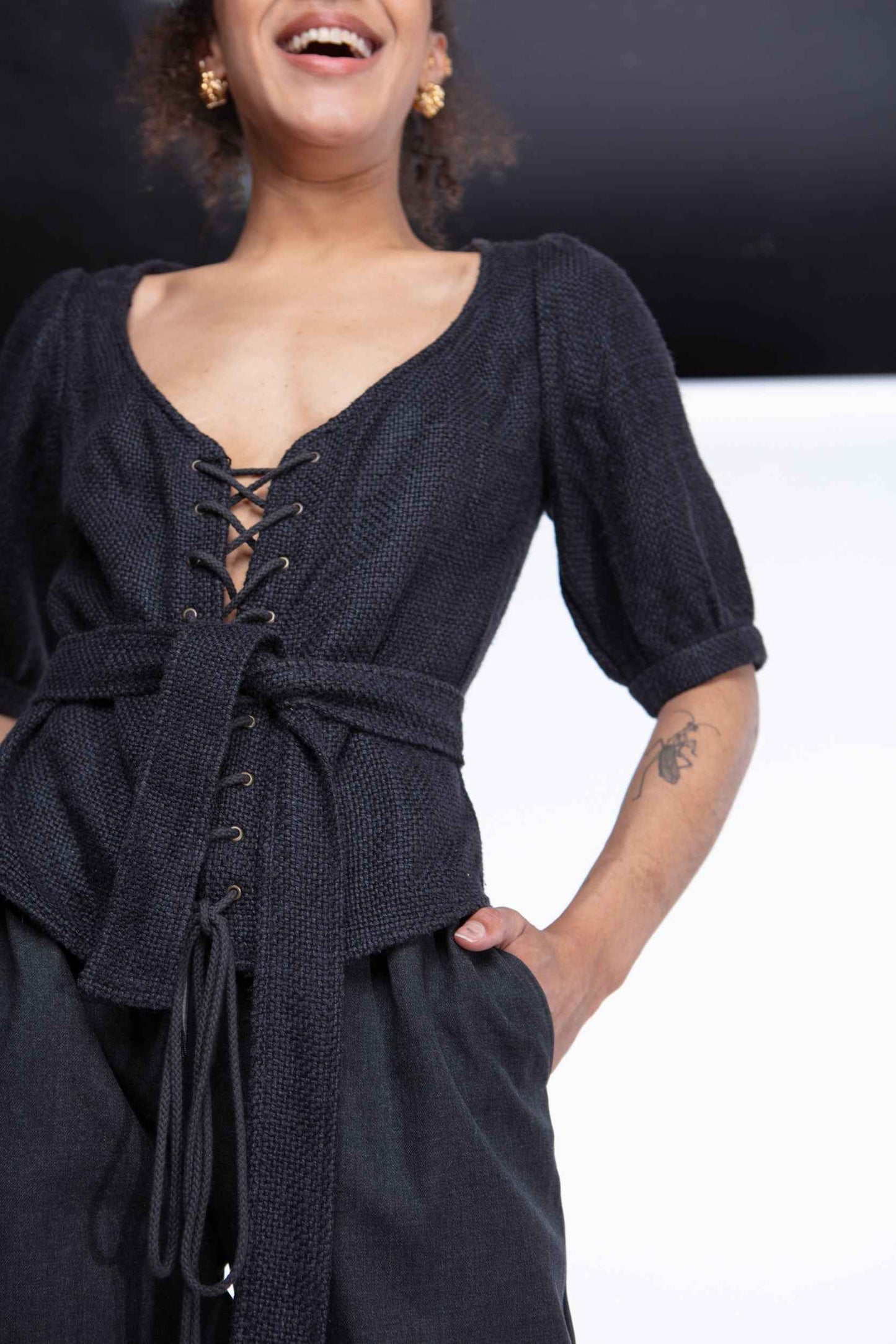 Yves Saint Laurent pleated wool trousers