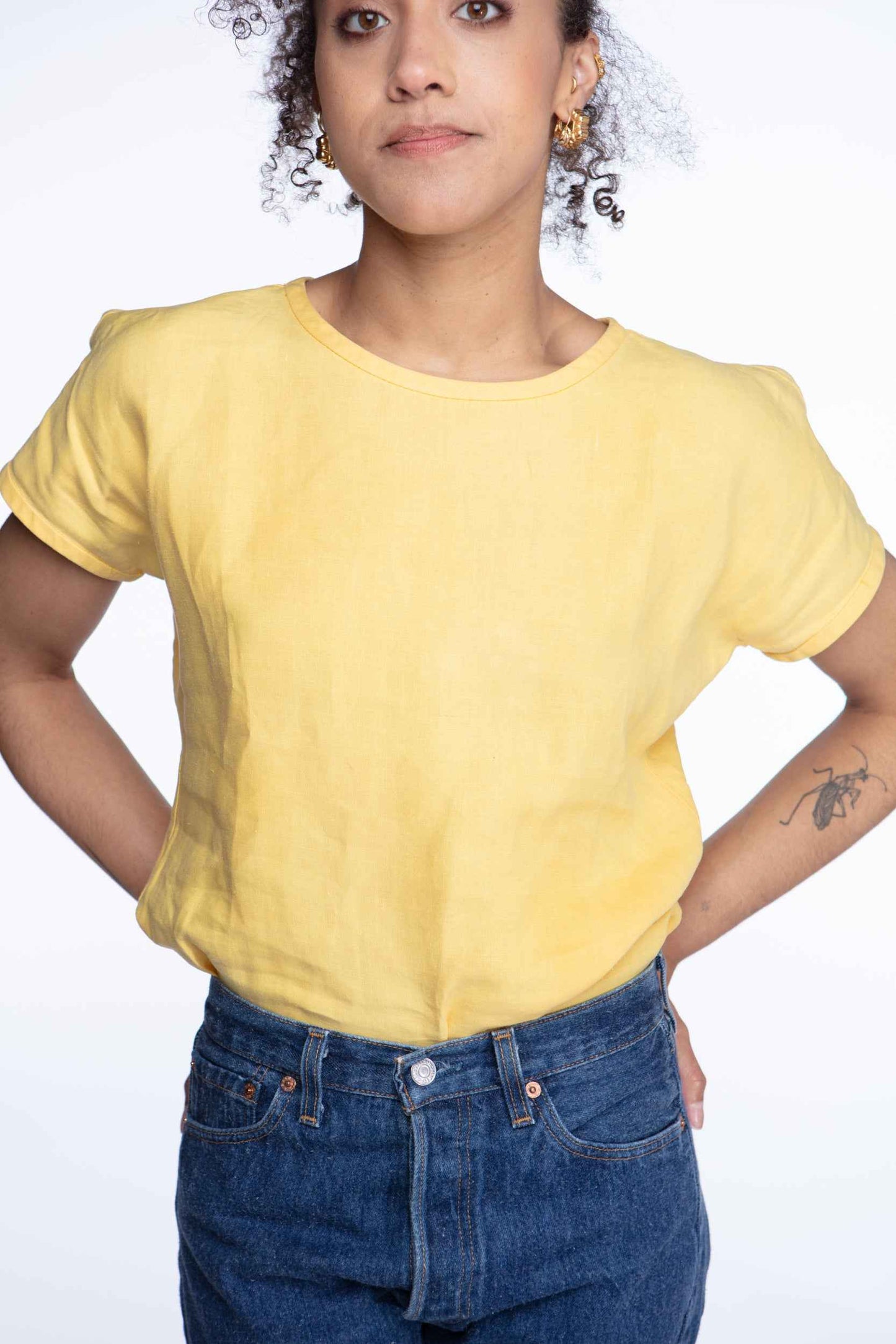 Emanuel Ungaro marigold linen blouse