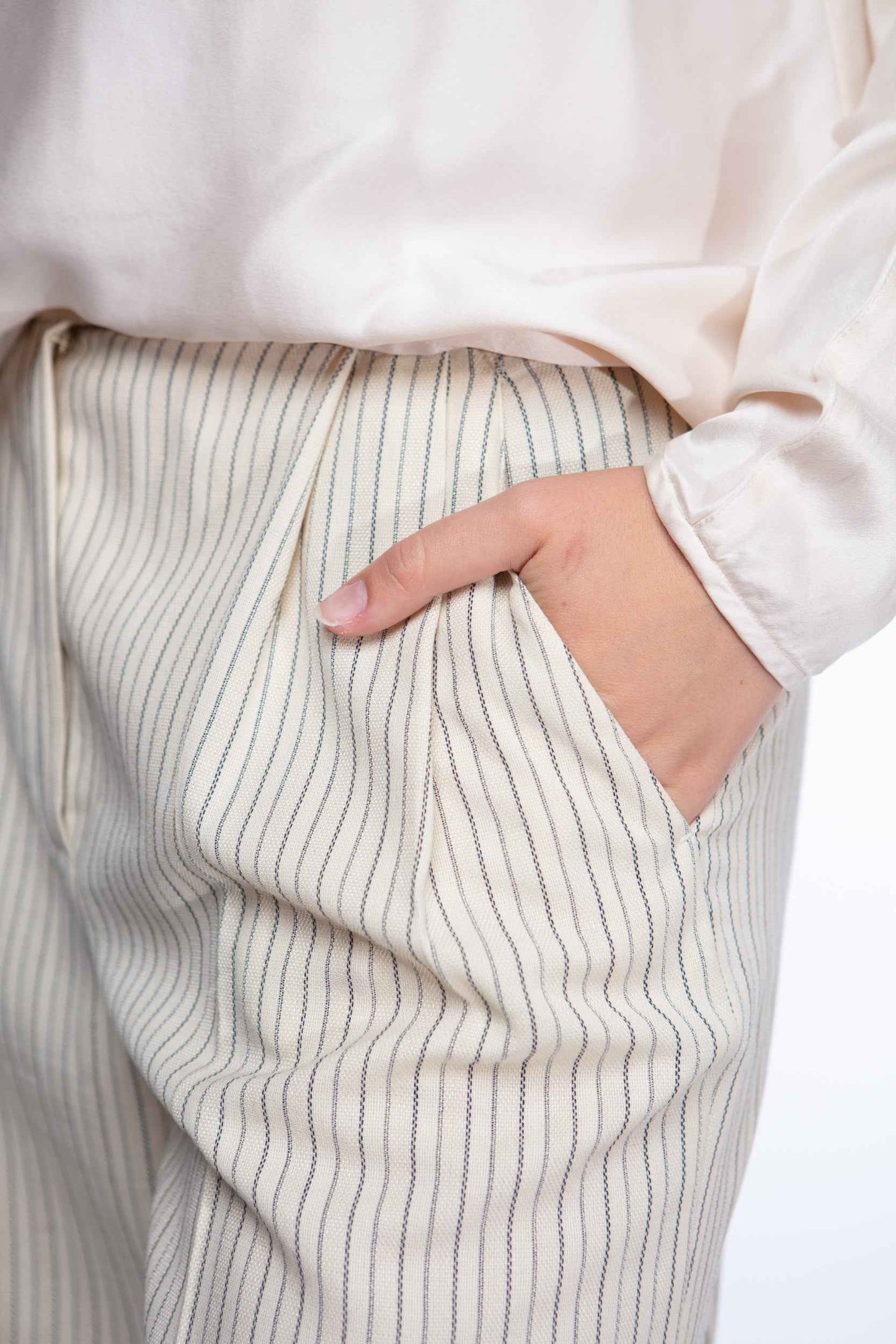 Valentino pleated pinstripe trouser pants