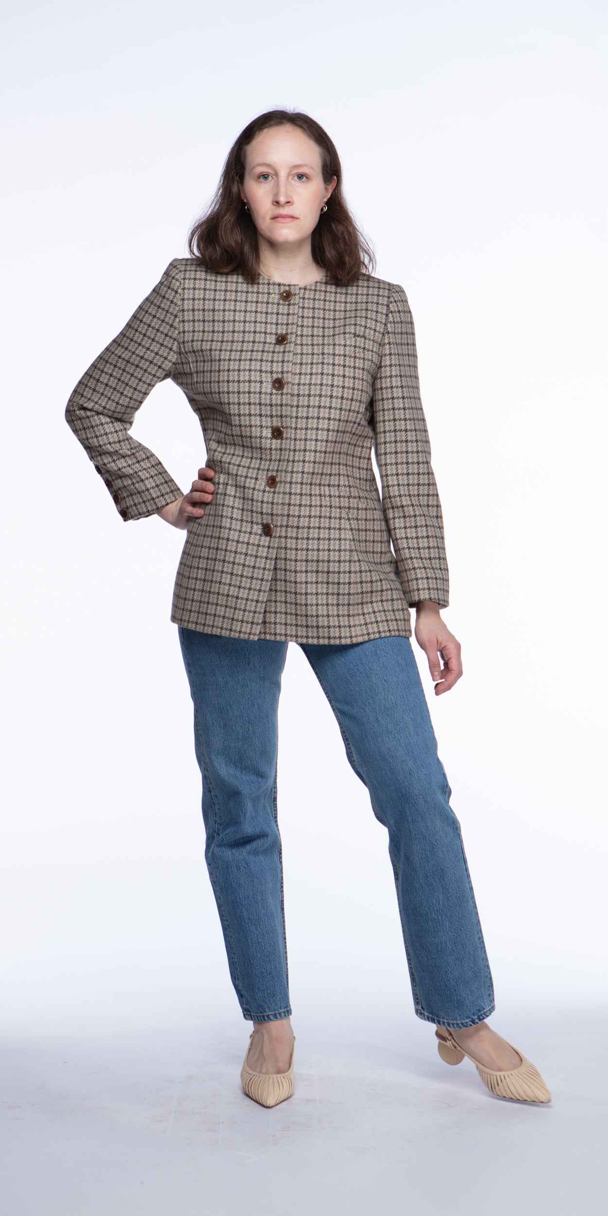Escada houndstooth gingham jacket