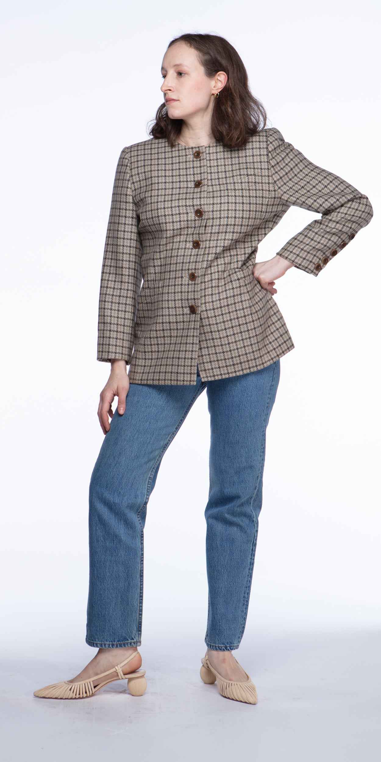 Escada houndstooth gingham jacket