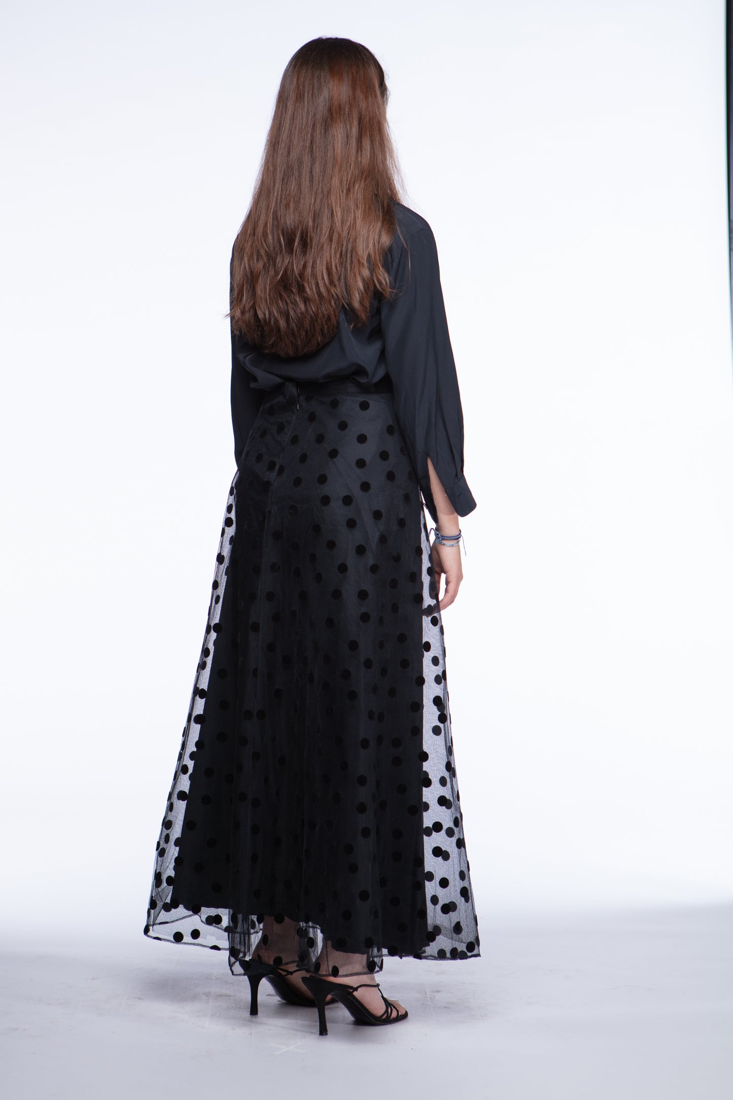 Tulle black polka dot skirt