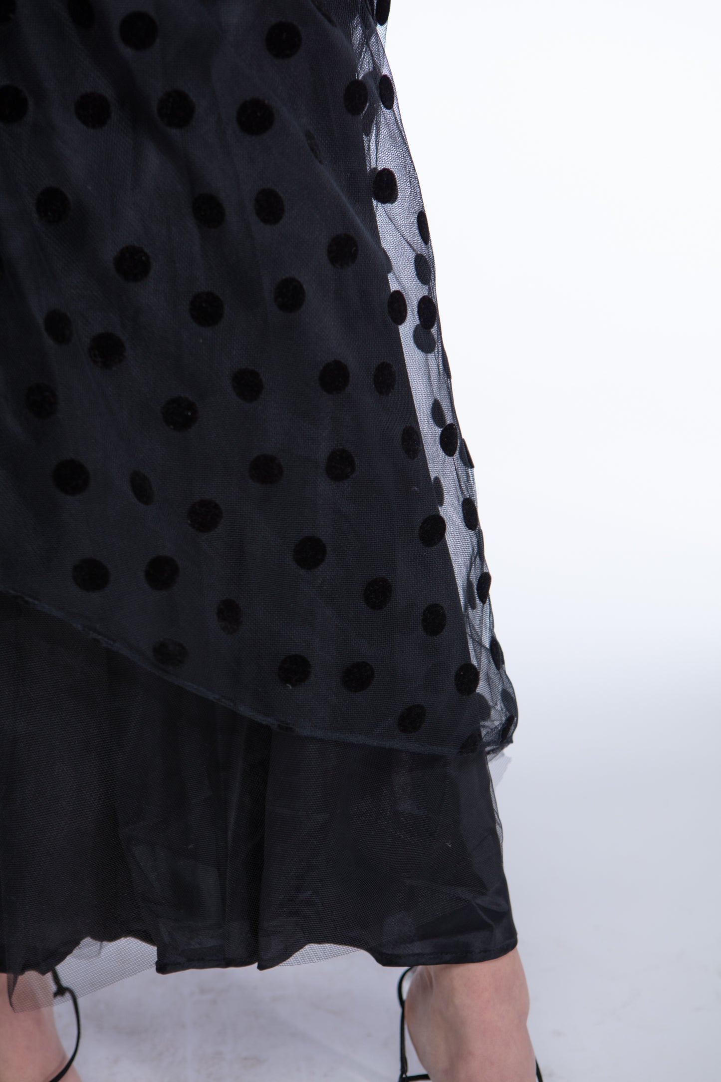 Tulle black polka dot skirt