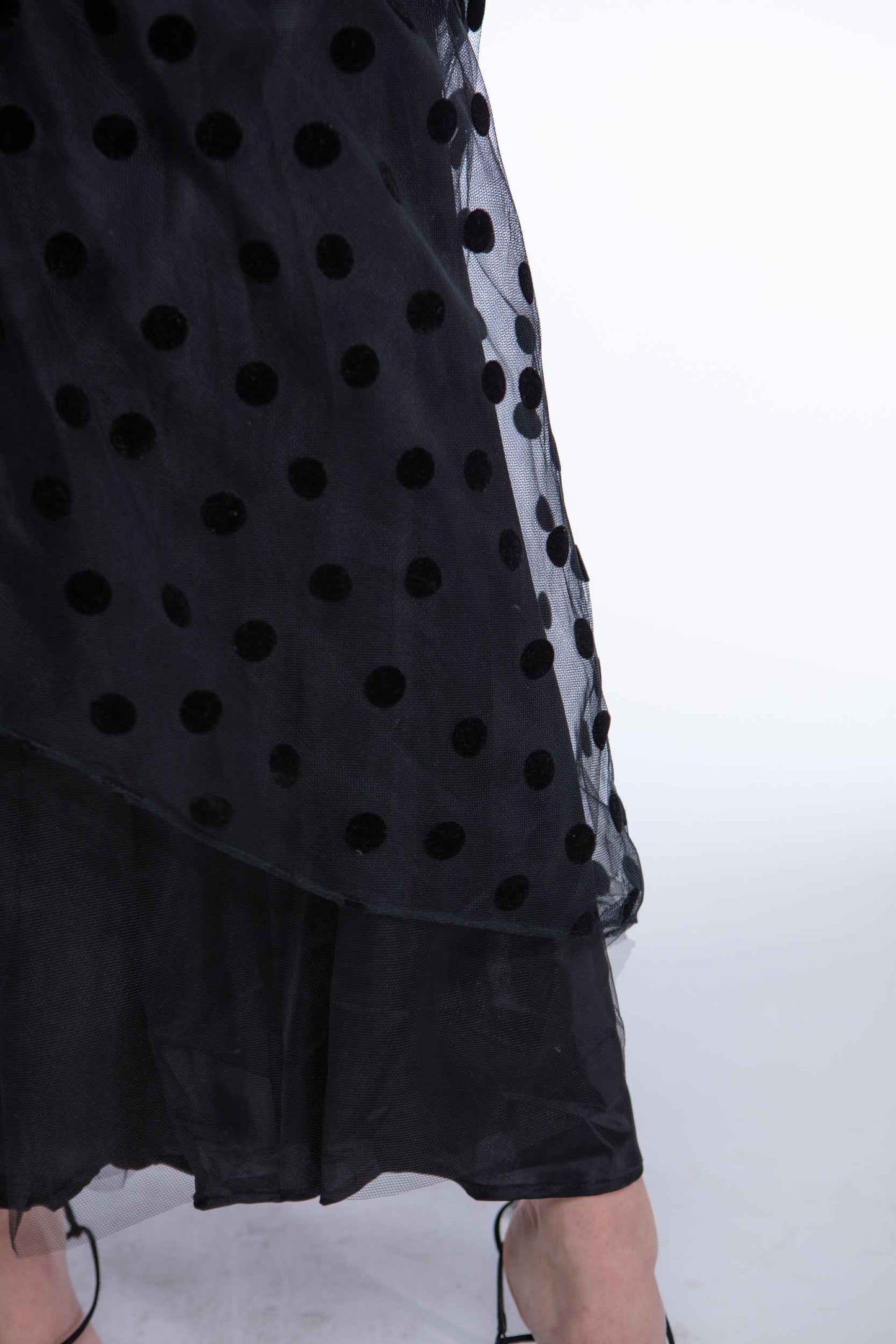Tulle black polka dot skirt