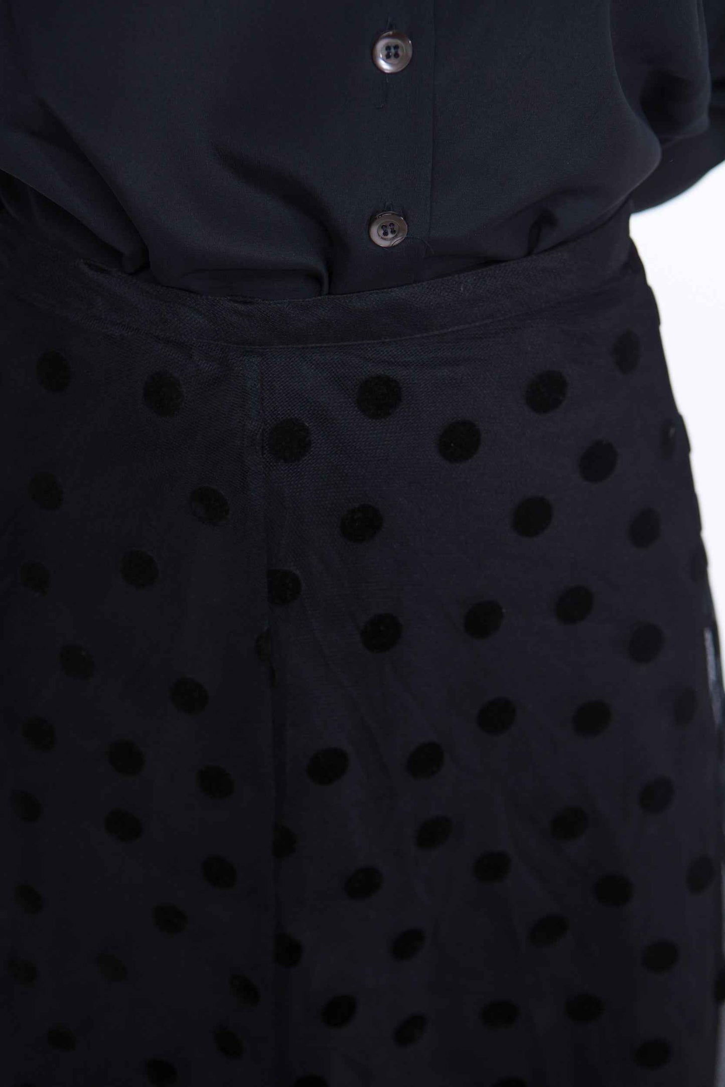Tulle black polka dot skirt