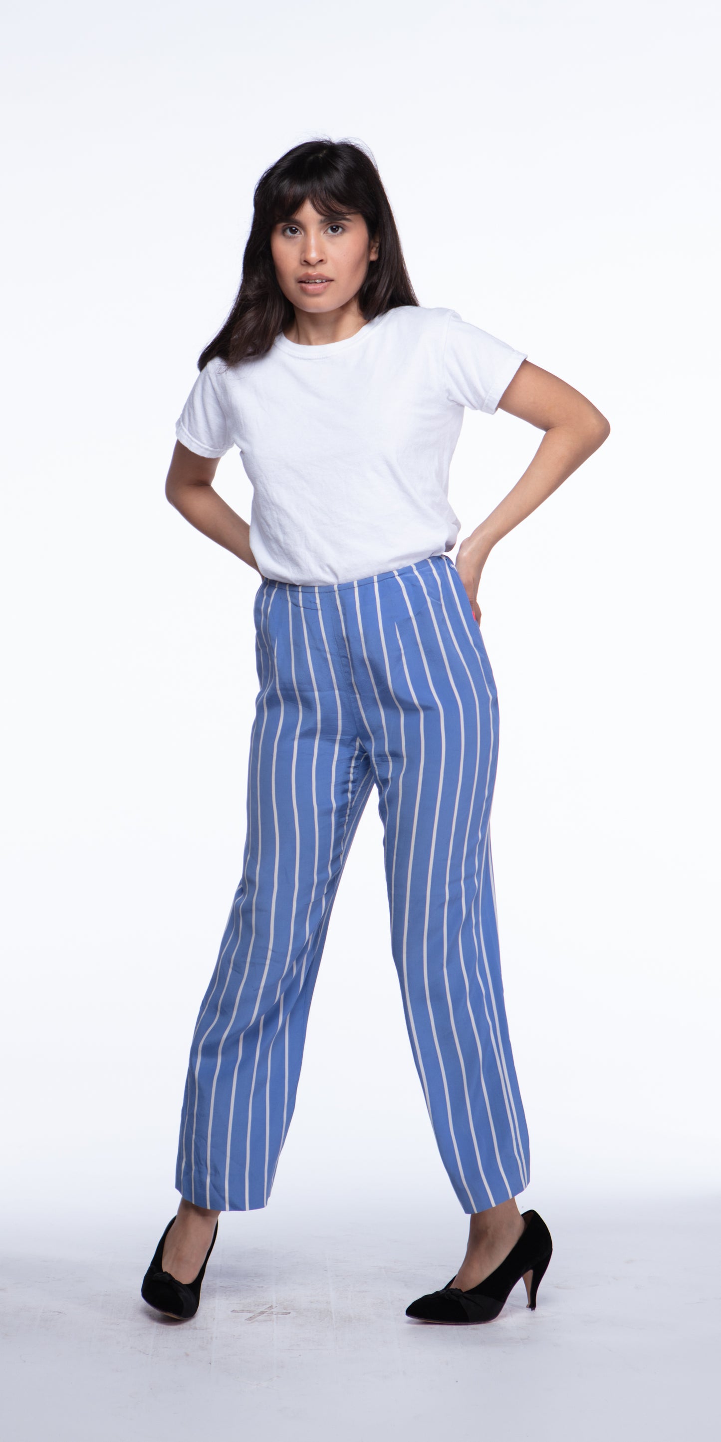 Silk striped pants