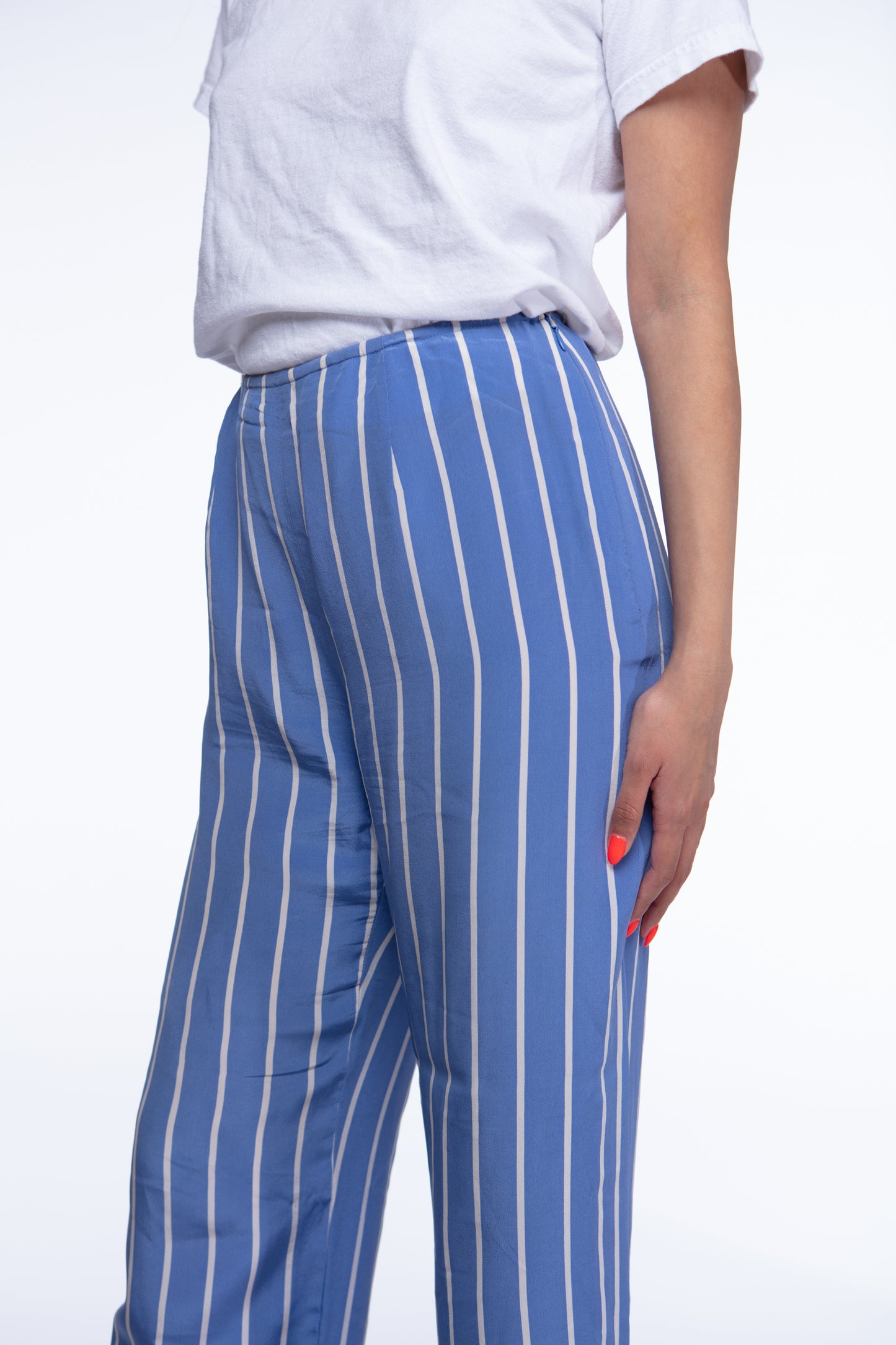 Silk striped pants