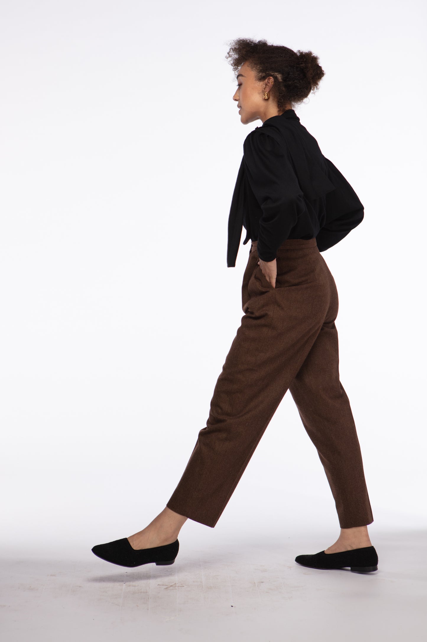 Emanuel Ungaro heathered wool pleated trousers