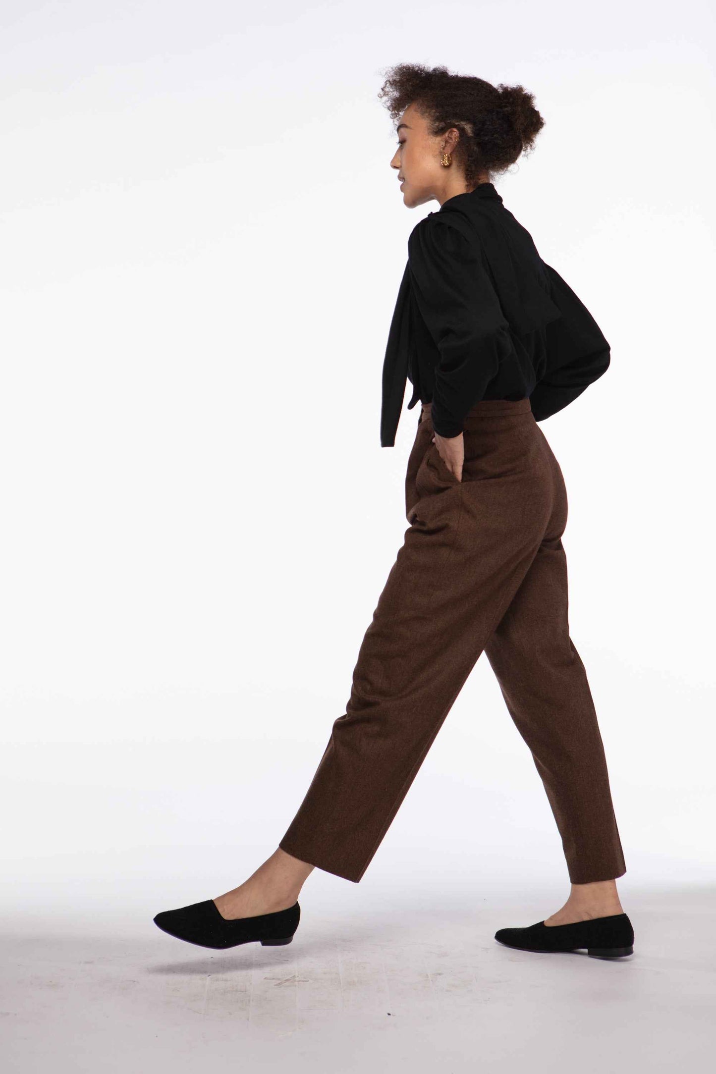 Emanuel Ungaro heathered wool pleated trousers
