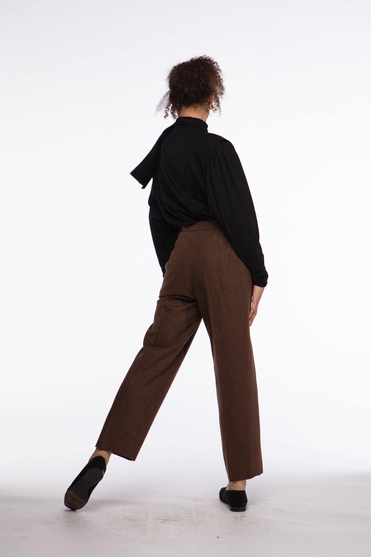 Emanuel Ungaro heathered wool pleated trousers
