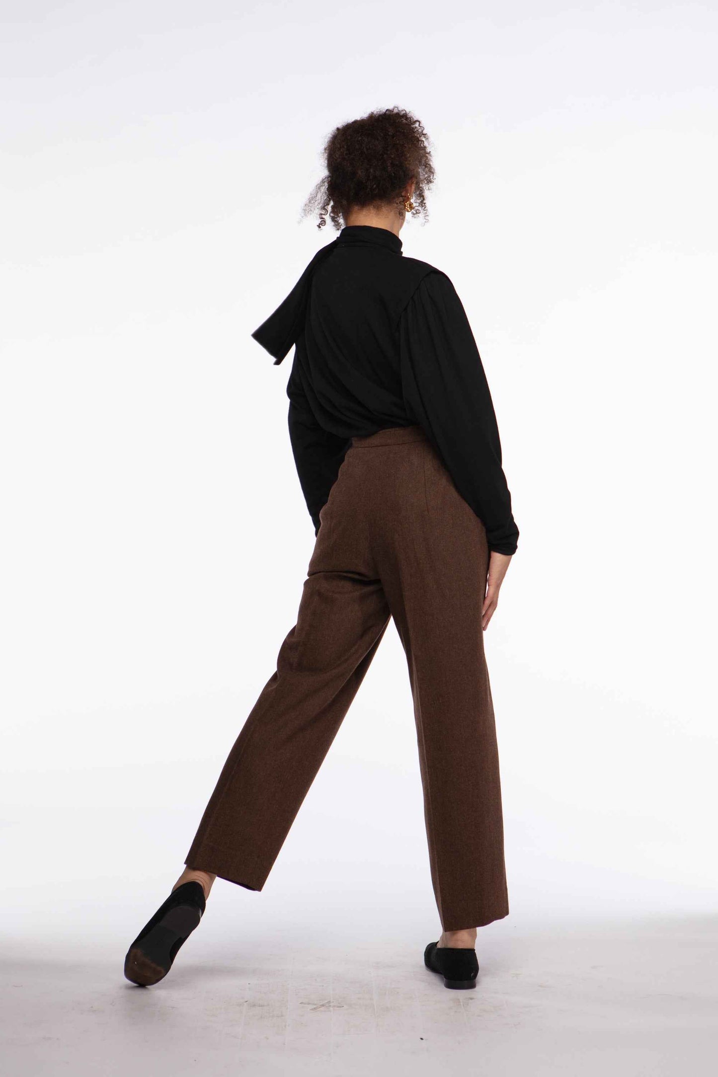 Emanuel Ungaro heathered wool pleated trousers