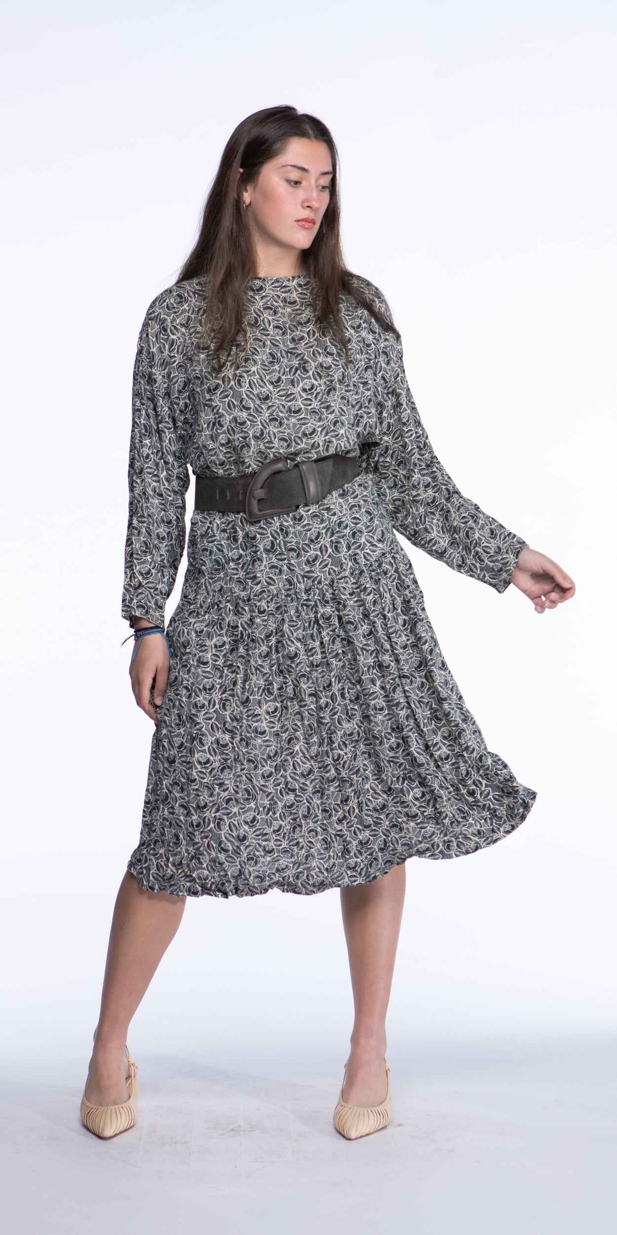 Krizia floral printed drop waist dress