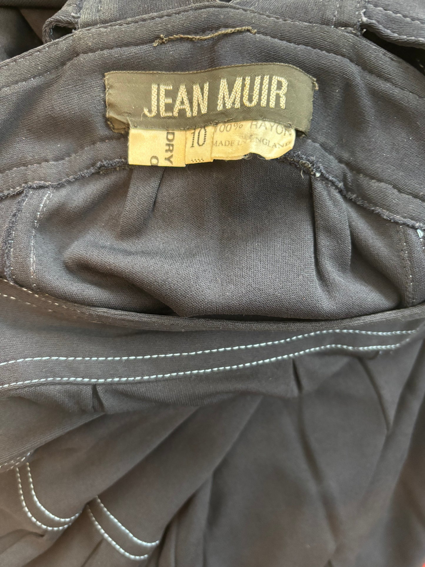 Jean Muir 1970s-1980s Navy Rayon Sailor Dress