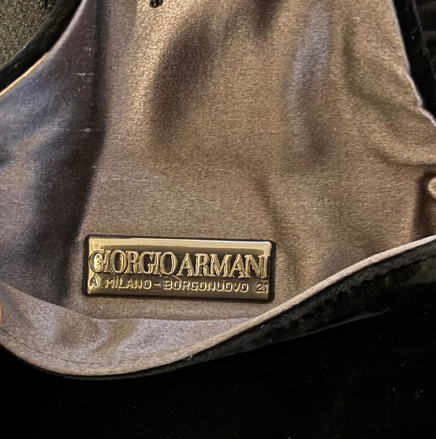 Giorgio Armani 1990s Black Velvet Pouch Bag