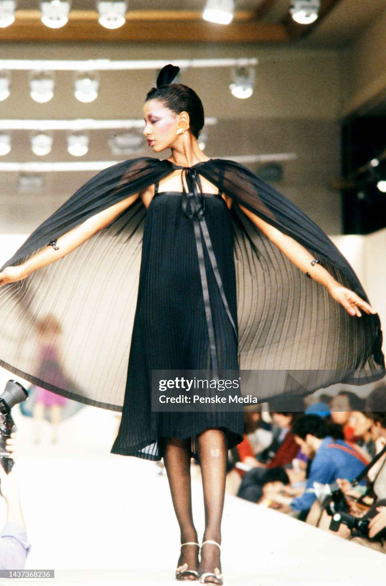 Yves Saint Laurent 1979 Violet Silk Pleated Dress
