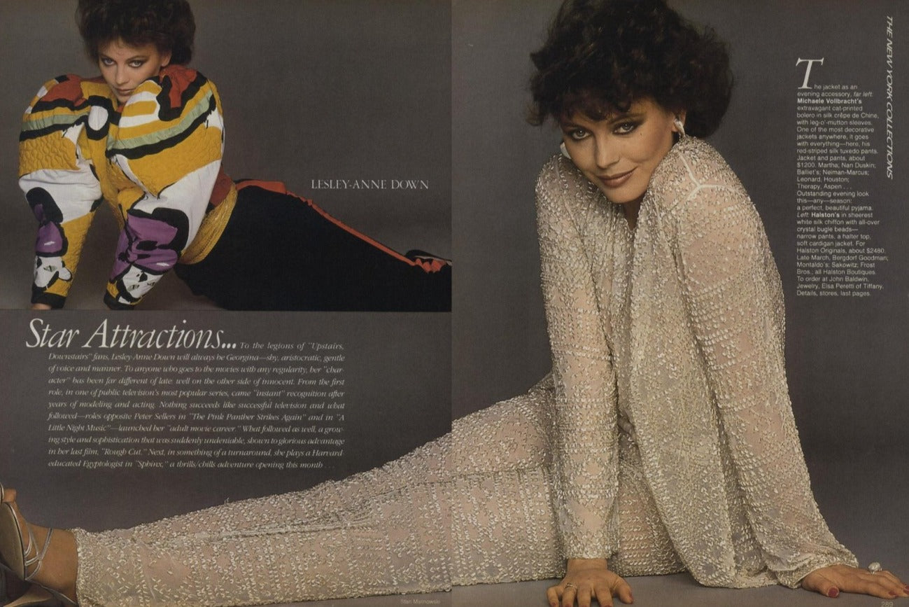 Halston Spring 1981 Three-Piece Bugle-Beaded Ensemble